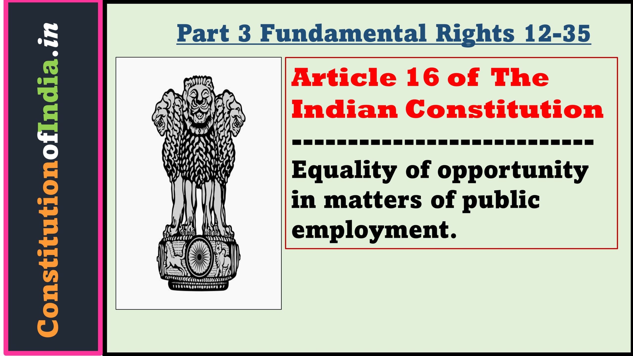 Article 16 of Indian Constitution