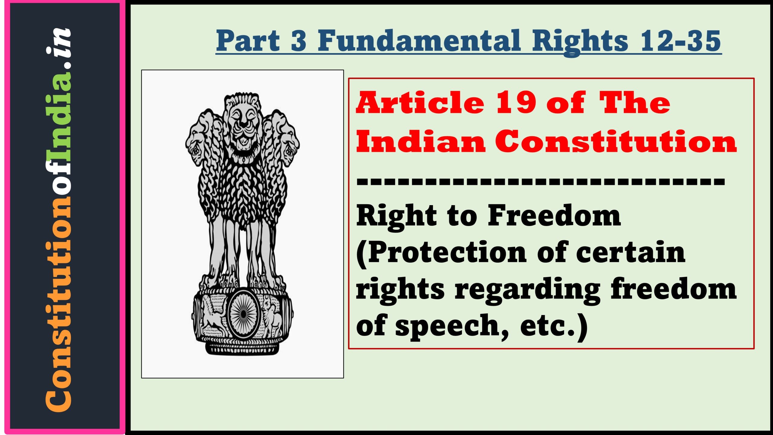 Article 19 of Indian Constitution Right to Freedom