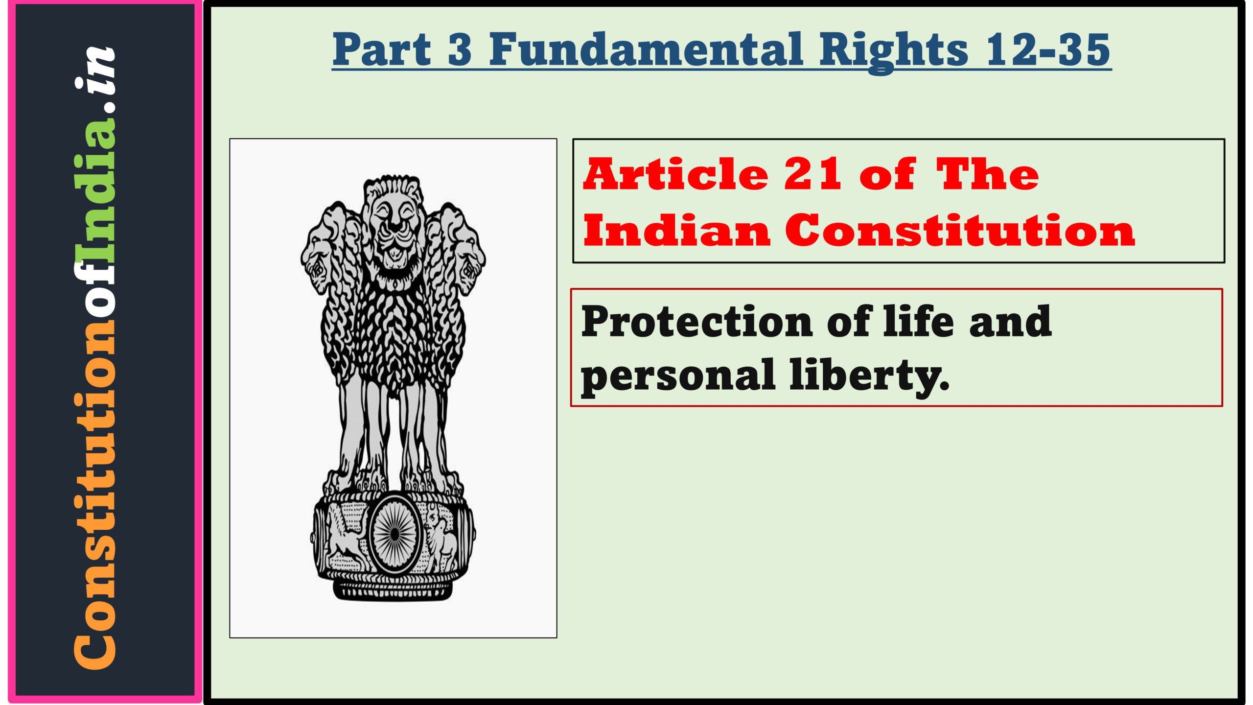 Article 21 of Indian Constitution in Hindi
