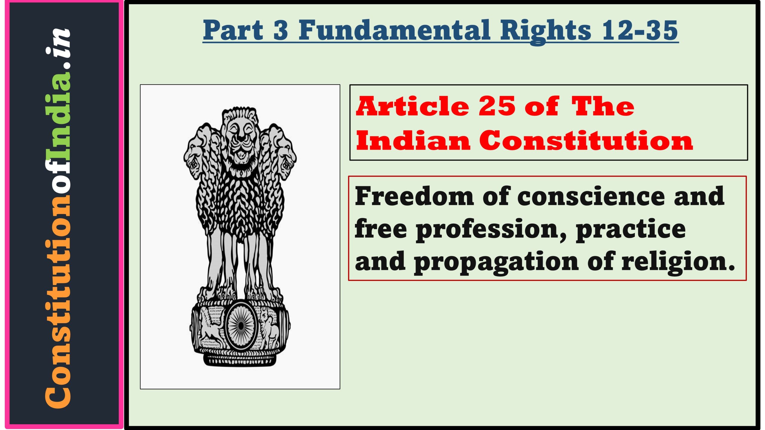 Article 25 of Indian Constitution Right to Freedom of Religion