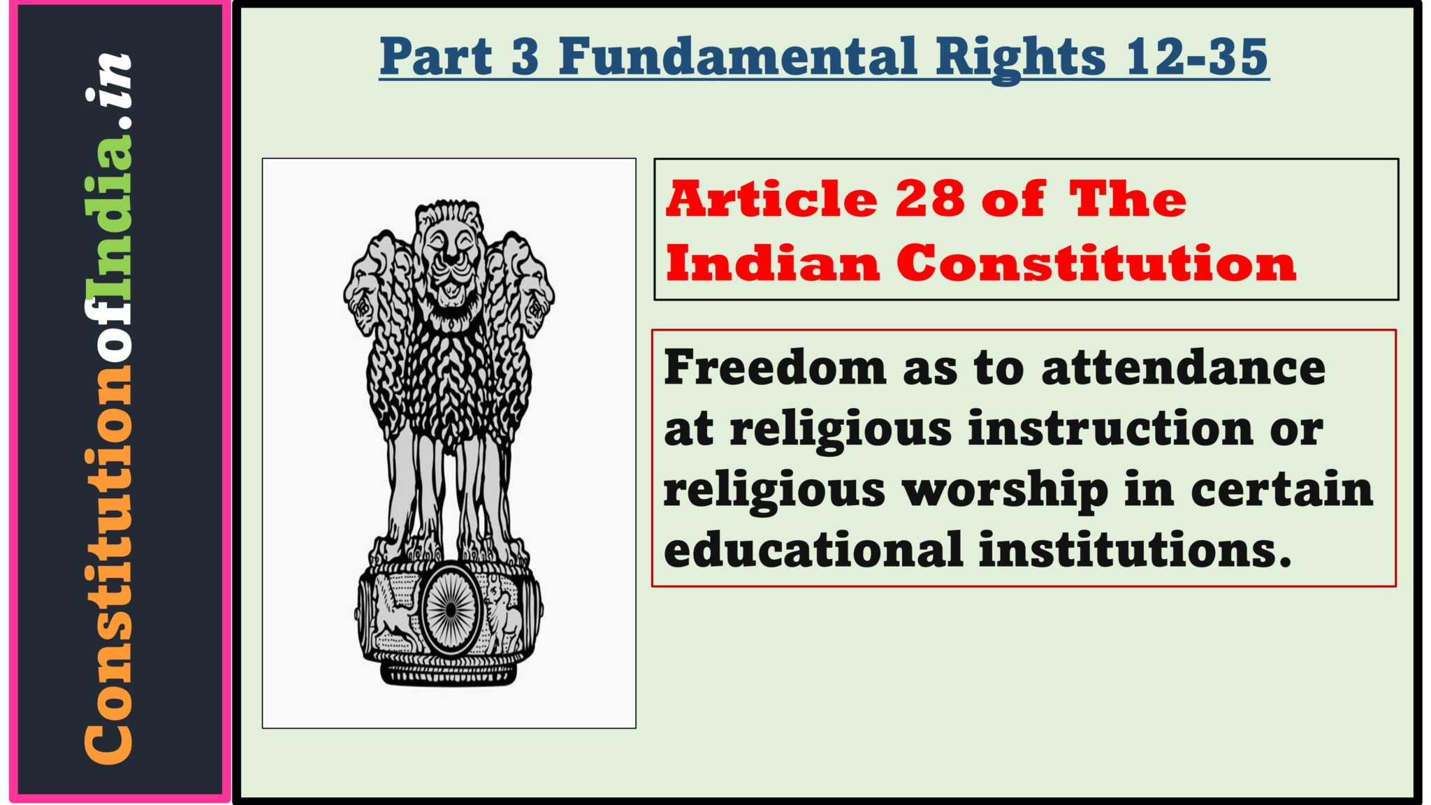 article 28 1 2 3 of indian constitution