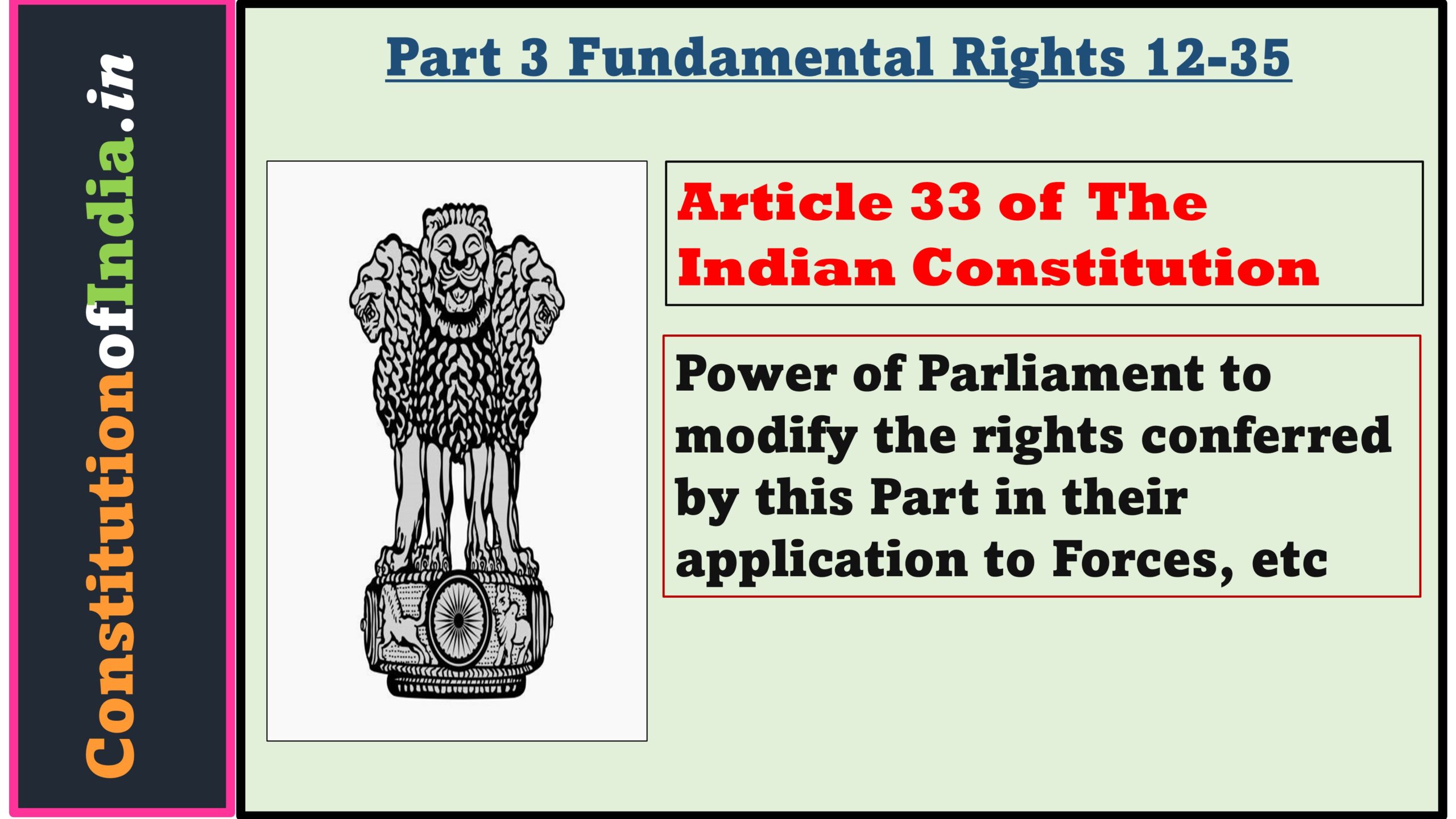 Article 33 of Indian Constitution