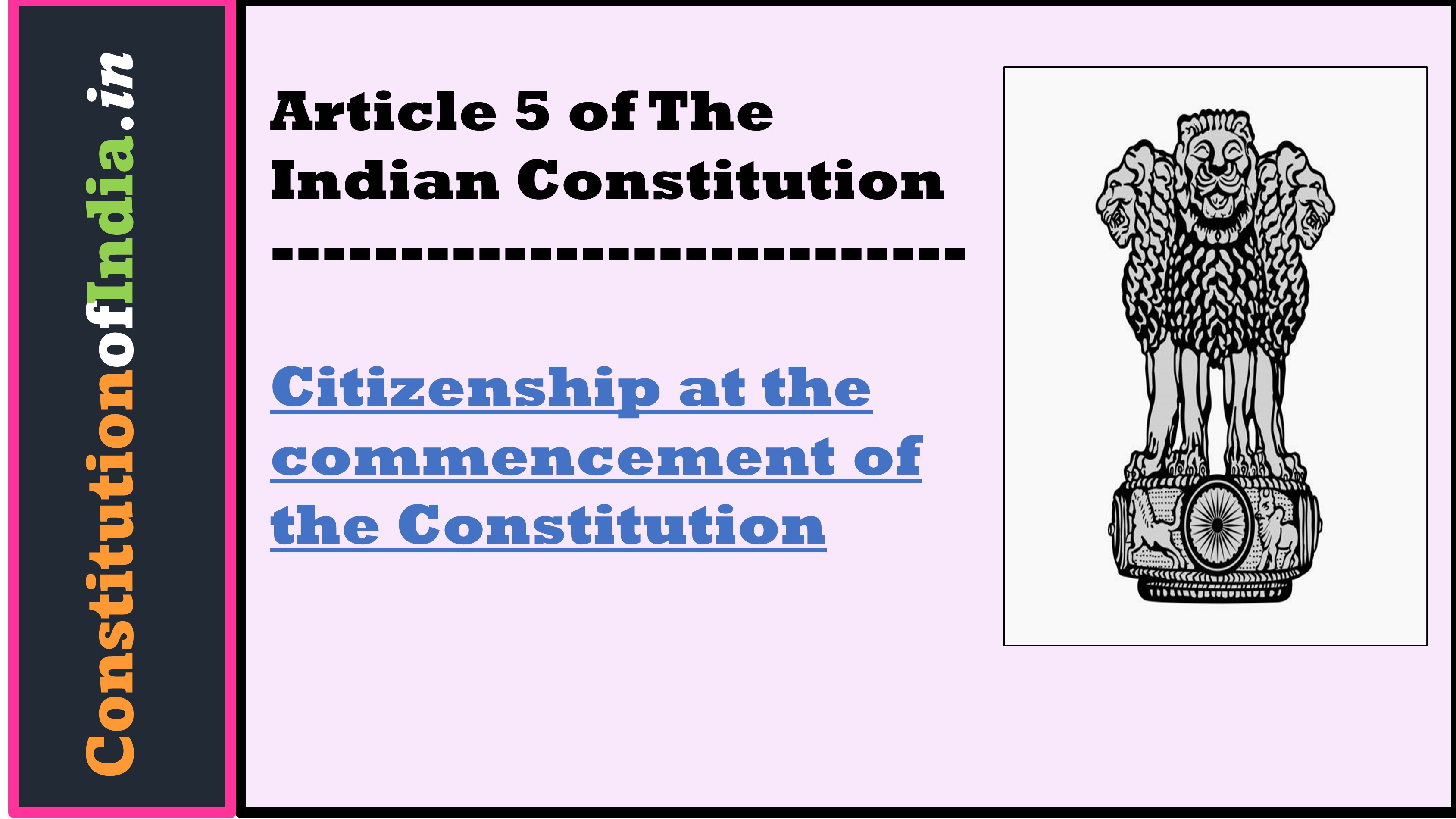 Article 5 of the Indian Constitution