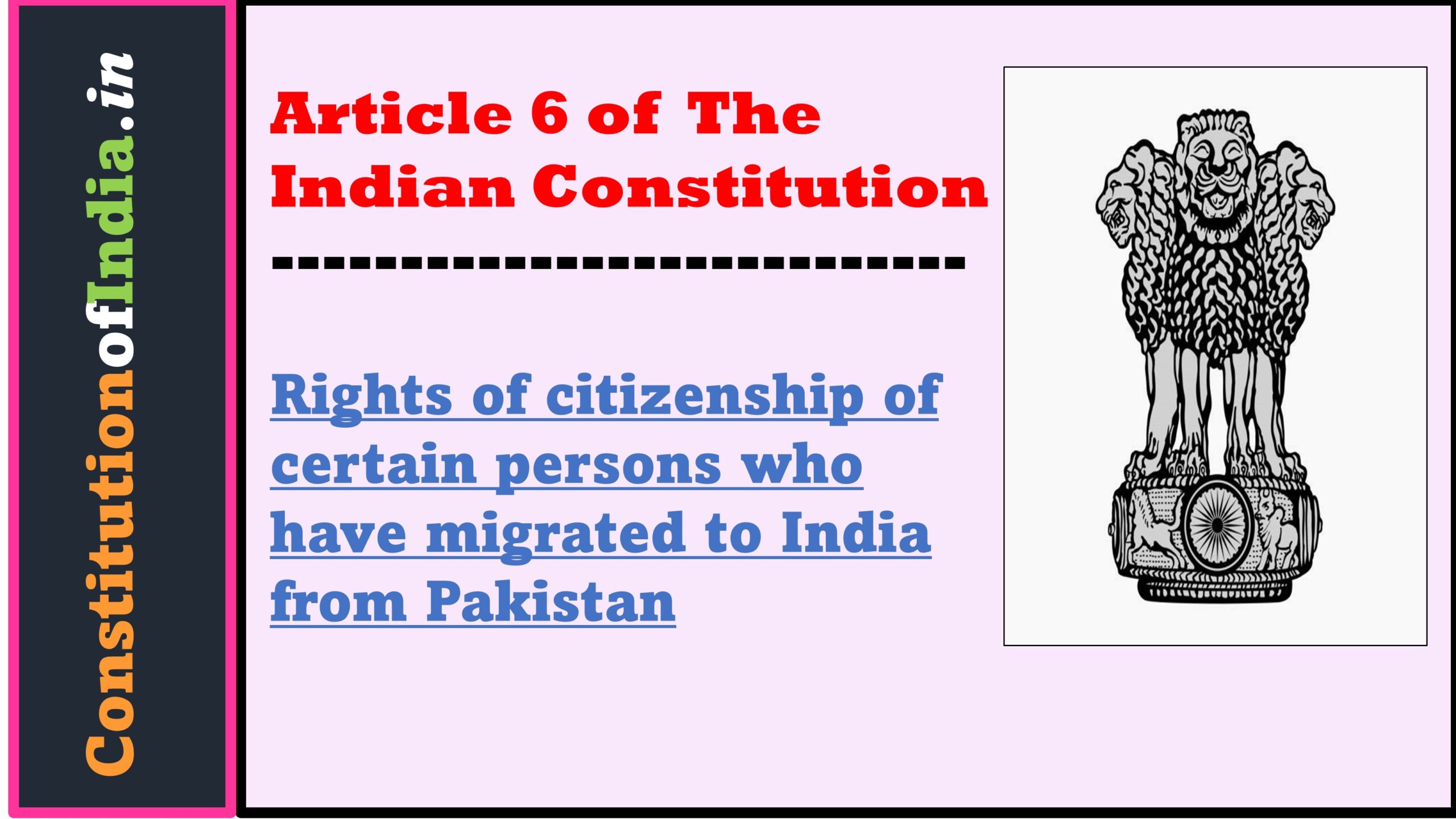 Article 6 of The Indian Constitution