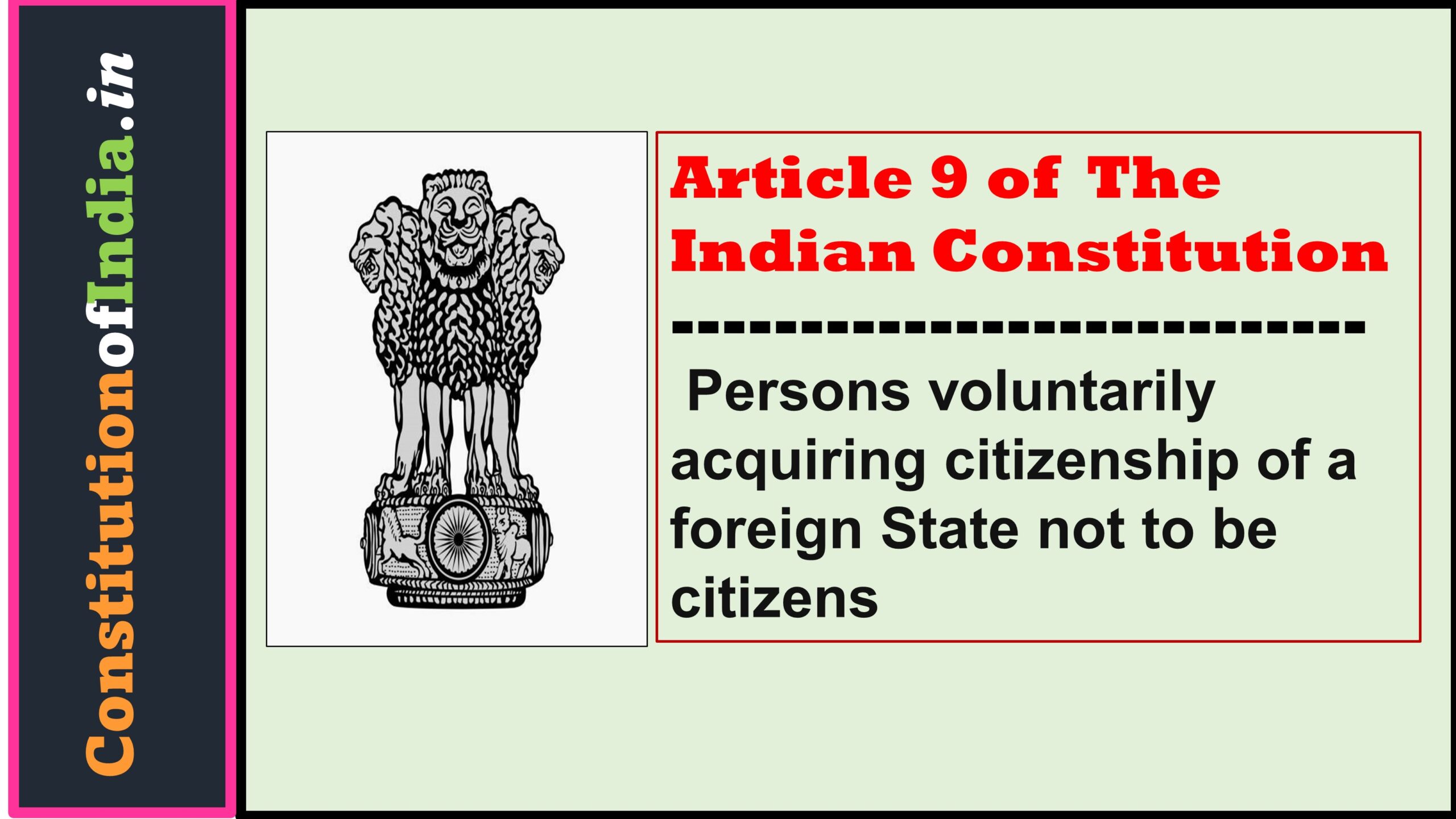 ARTICLE 9 OF  INDIAN CONSTITUION