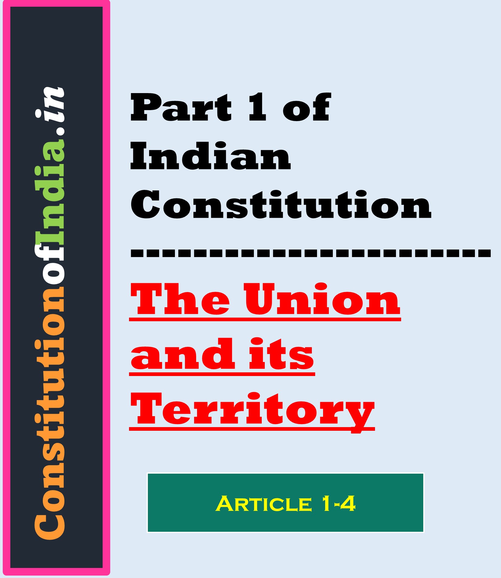 PART 1 OF INDIAN CONSTITUTION