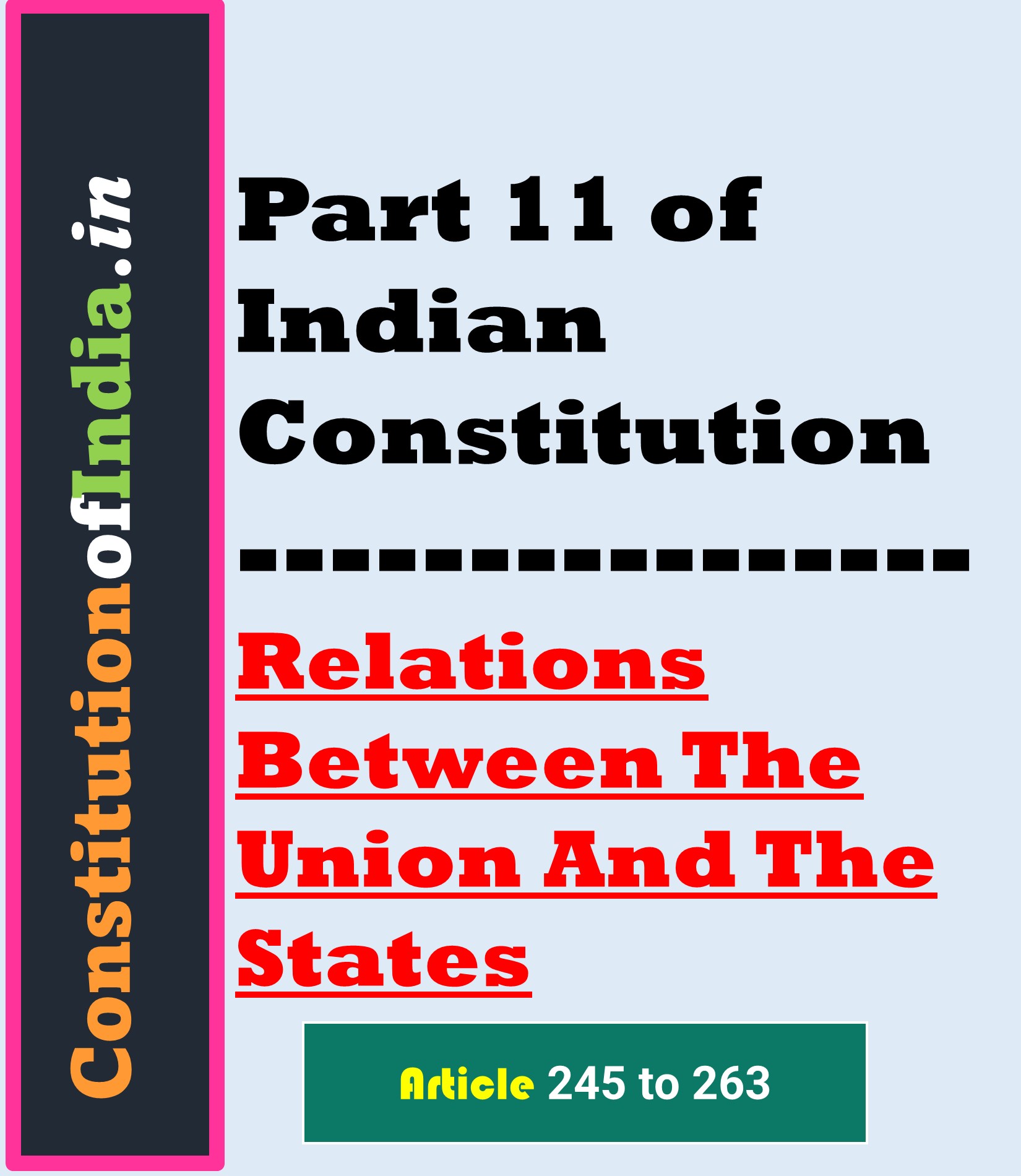 Part 11 of Indian Constitution 
