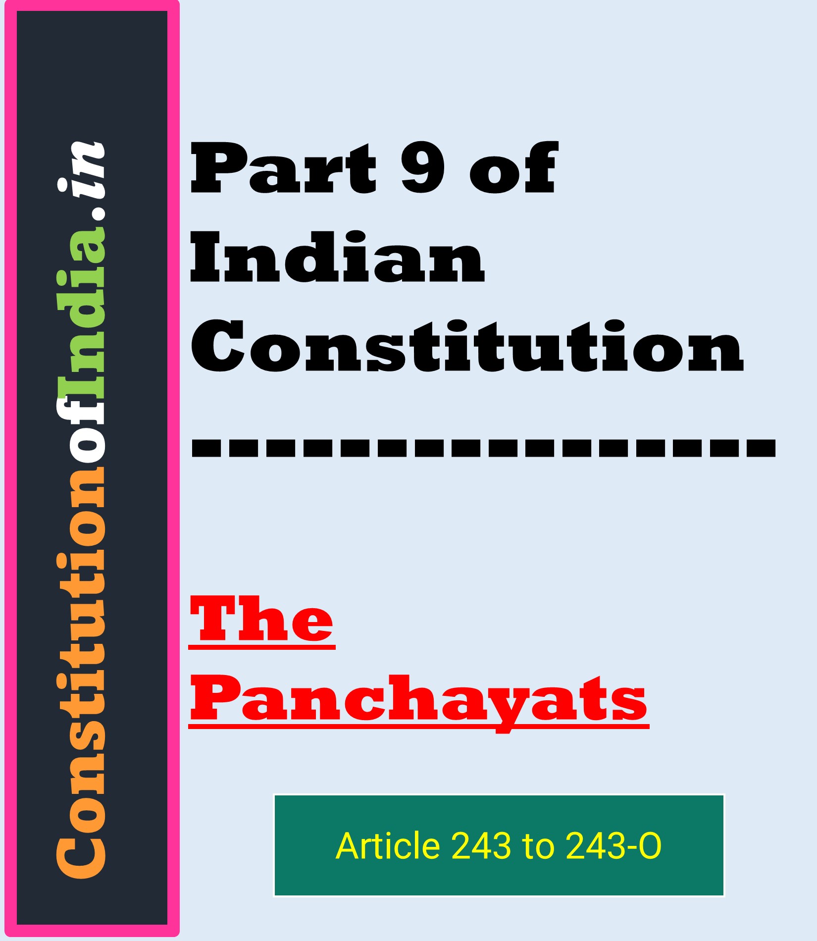 Part 9 of Indian Constitution 
