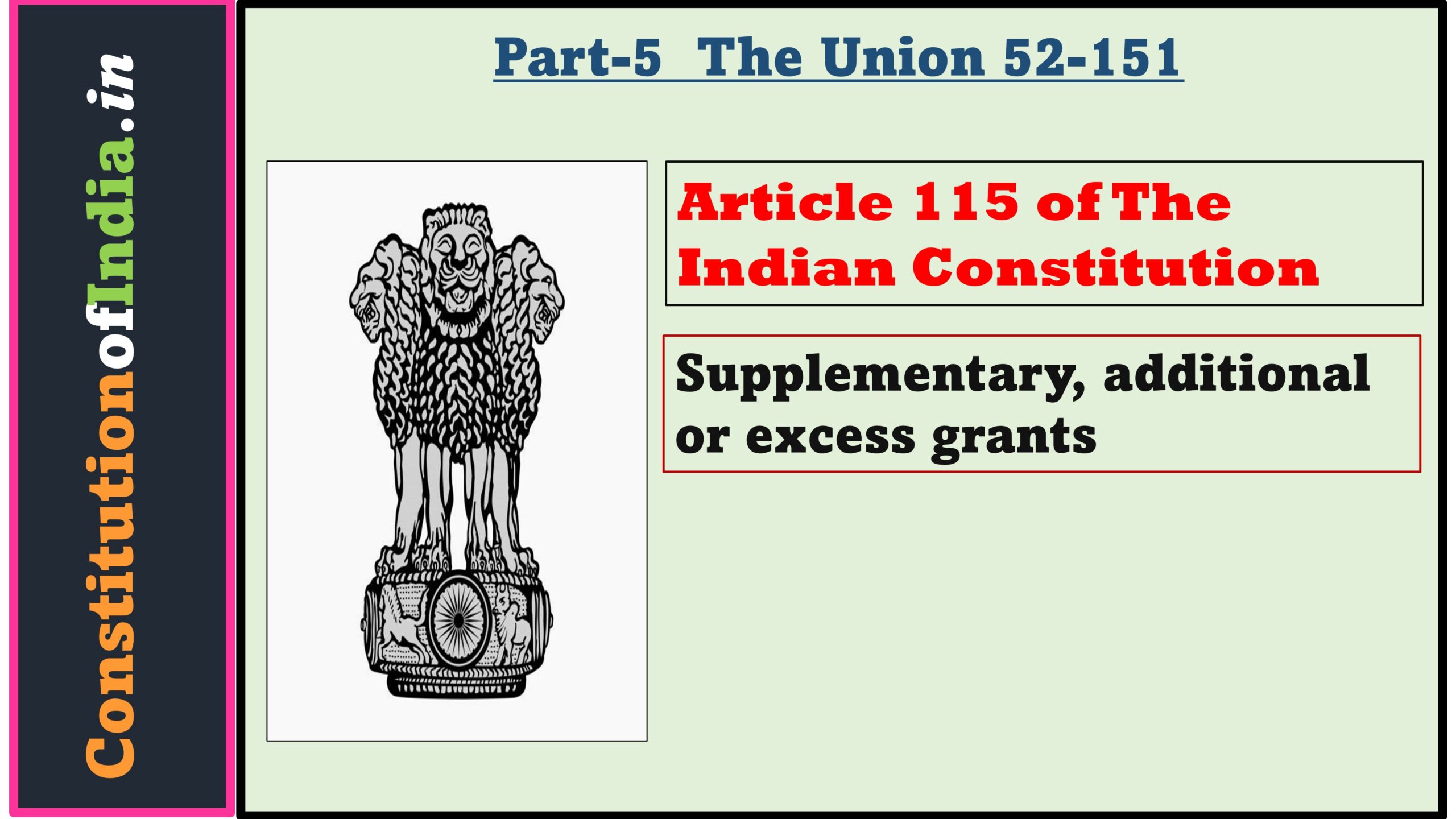 Article 115 of The Indian Constitution