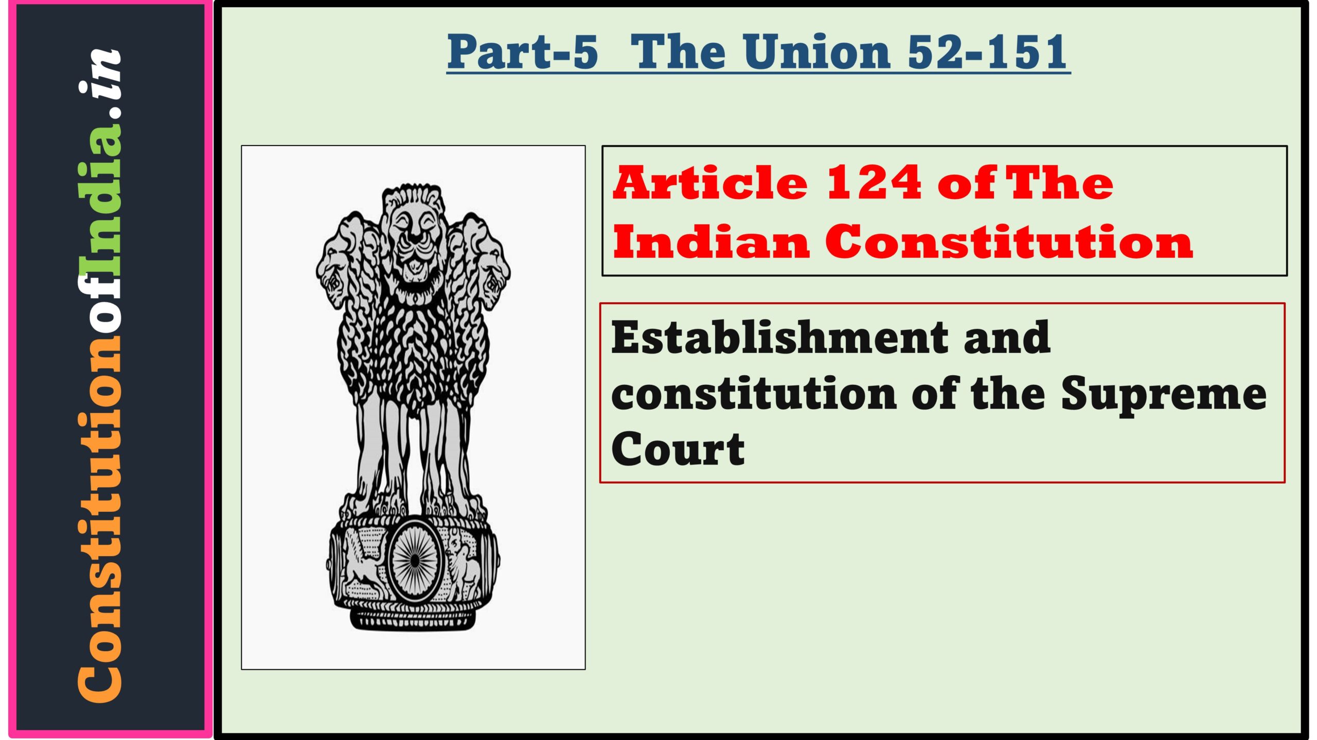 Article 124 of The Indian Constitution