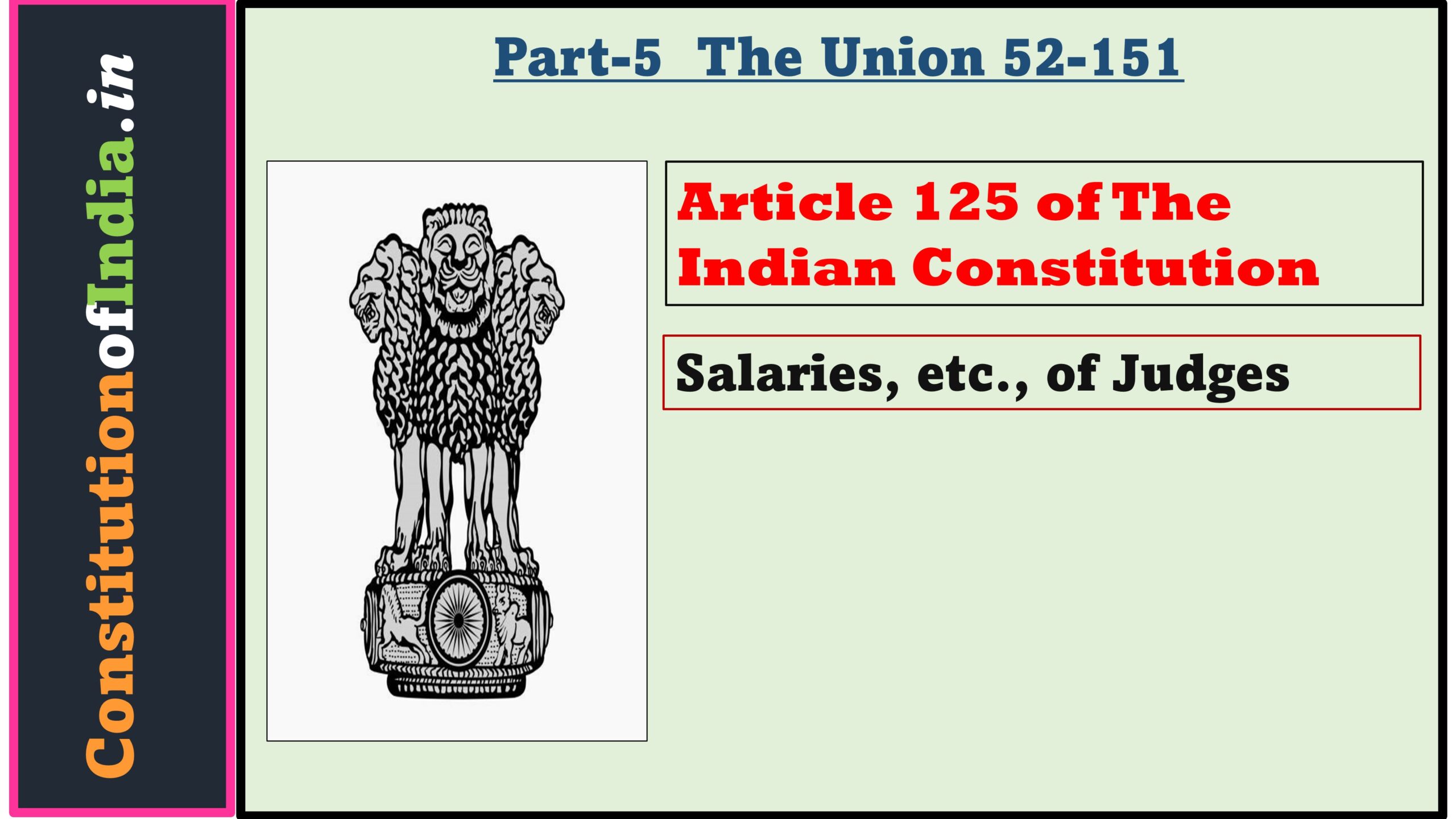 Article 125 of The Indian Constitution