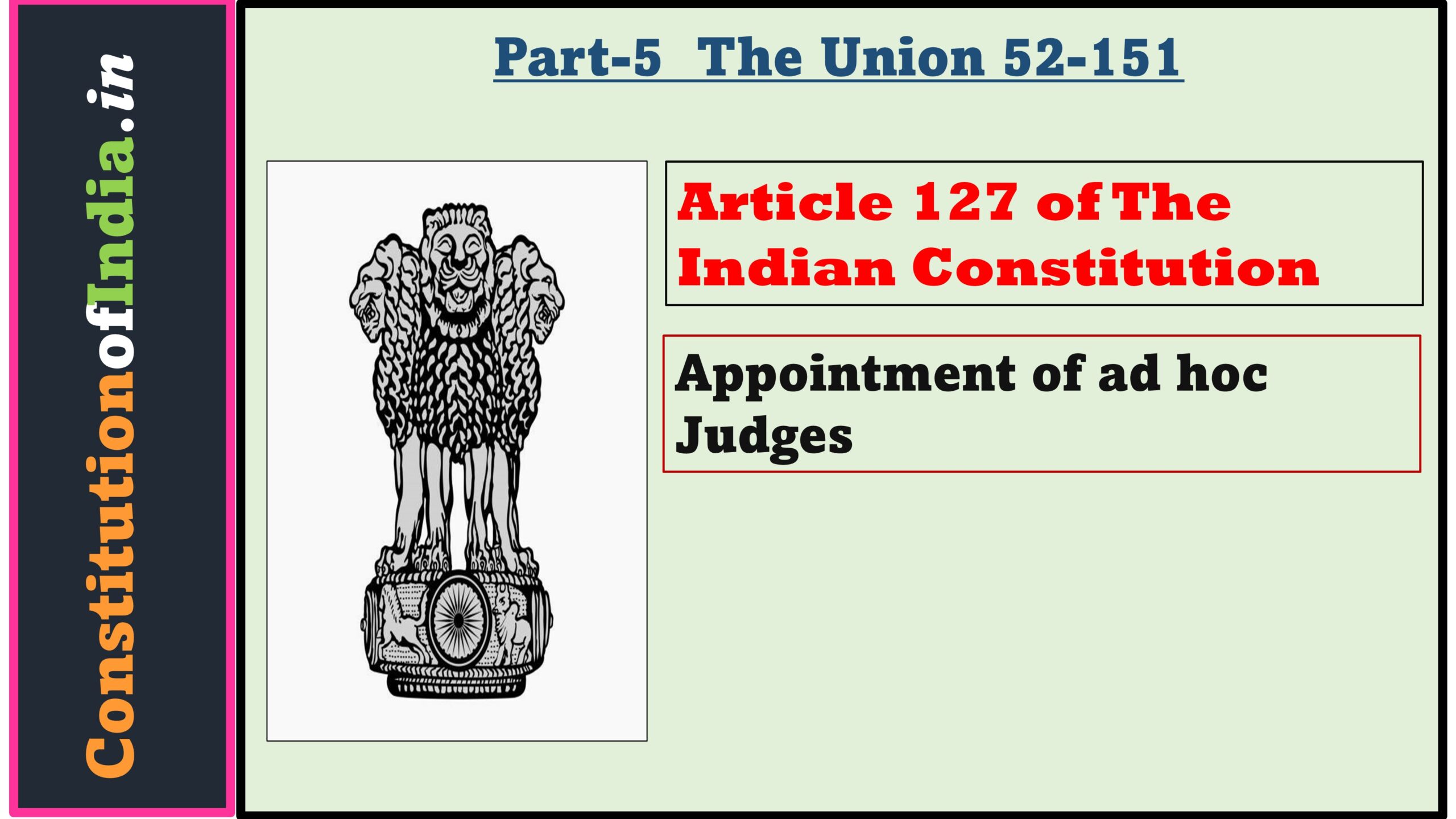 Article 127 of The Indian Constitution