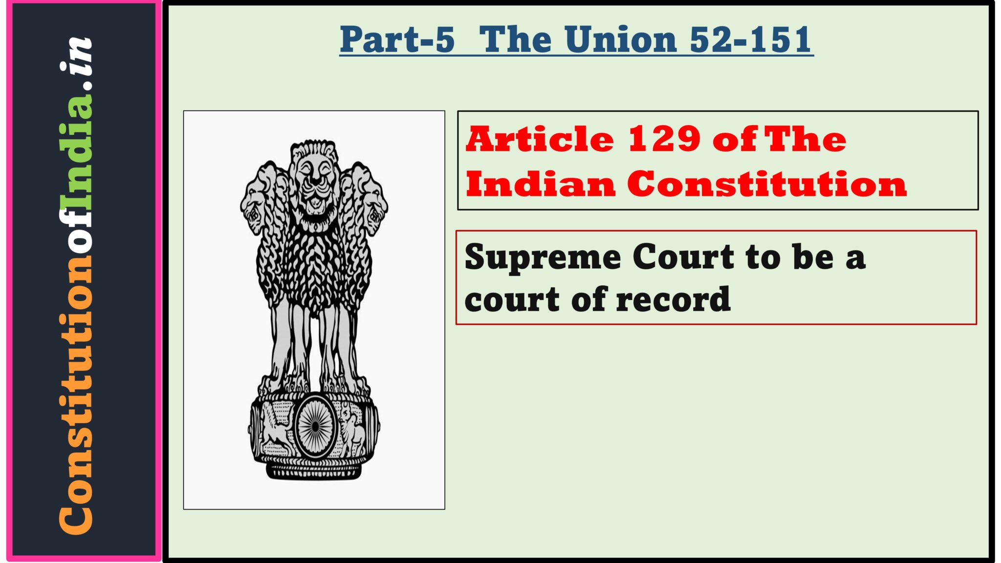 Article 129 of Indian Constitution - ConstitutionofIndia.in