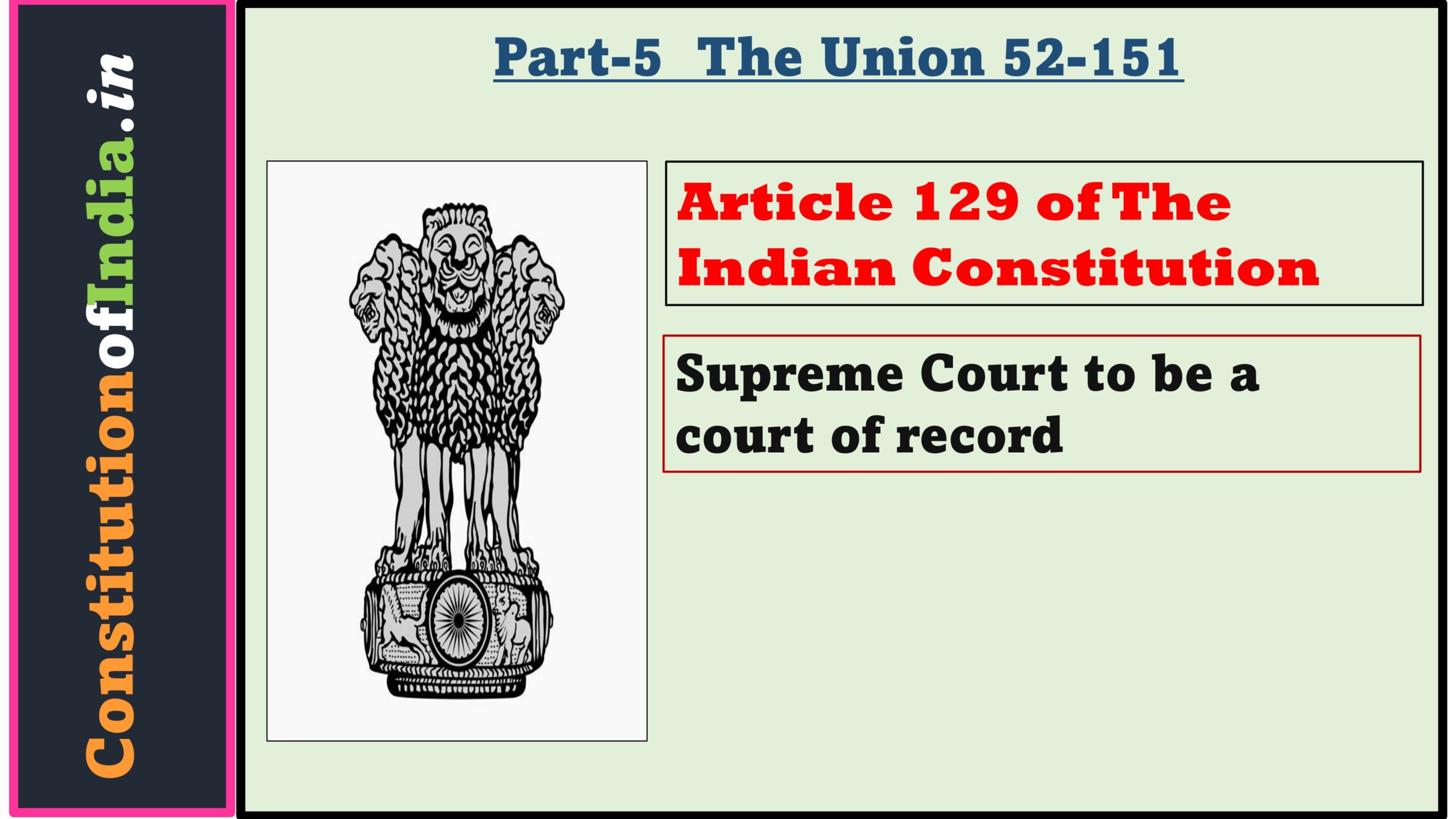 Article 129 of The Indian Constitution