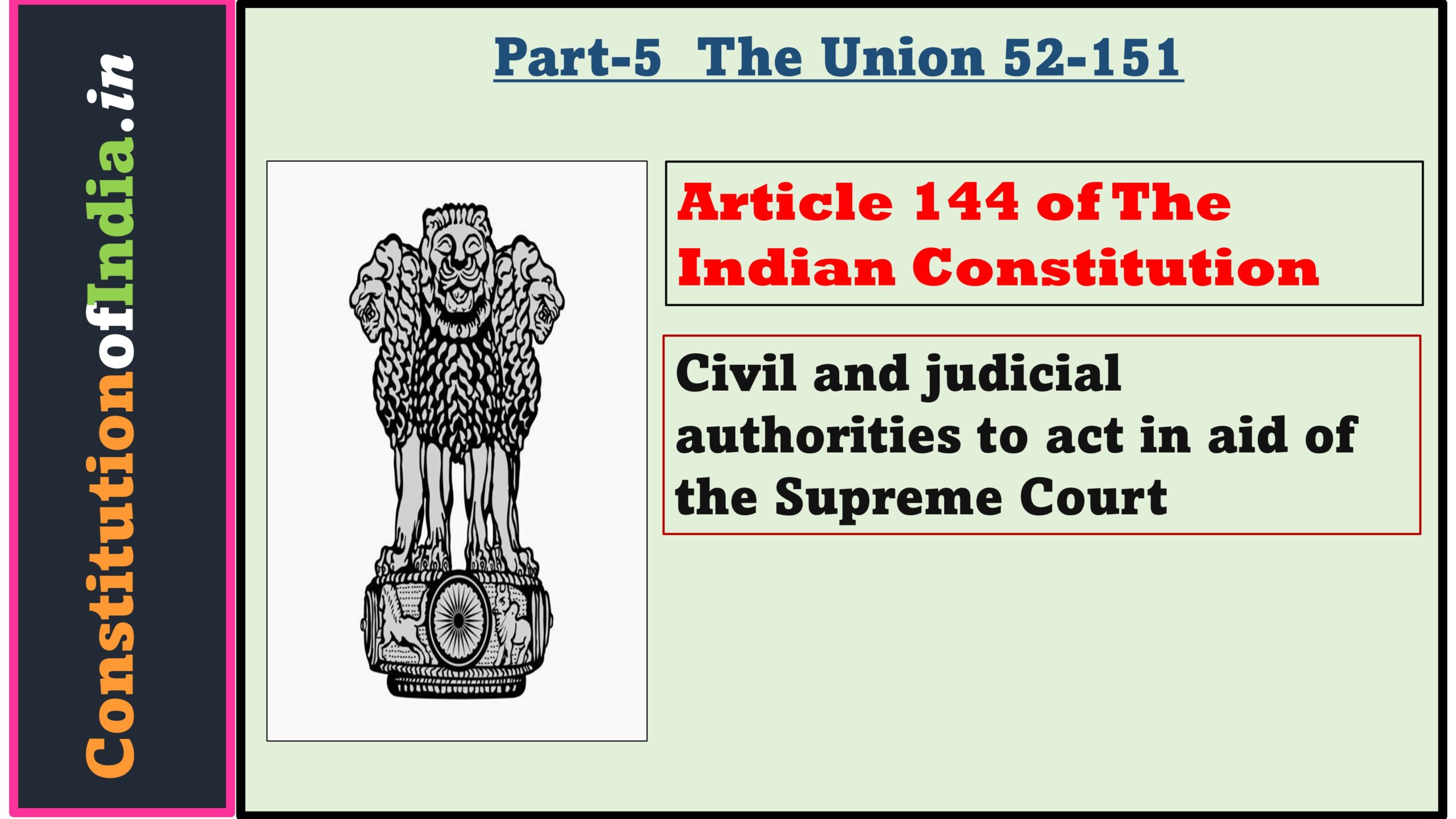 Article 144 of The Indian Constitution