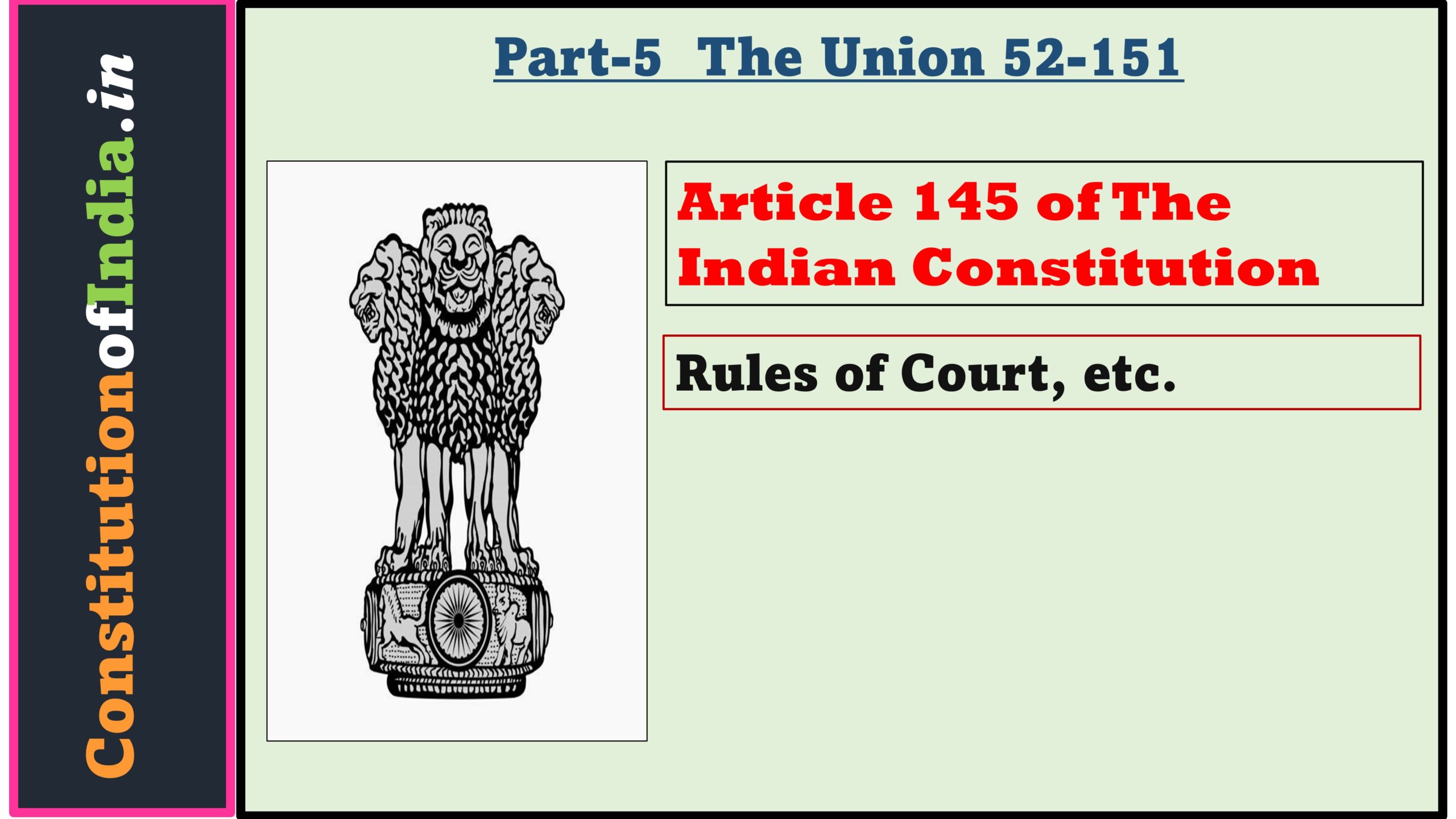Article 145 of The Indian Constitution
