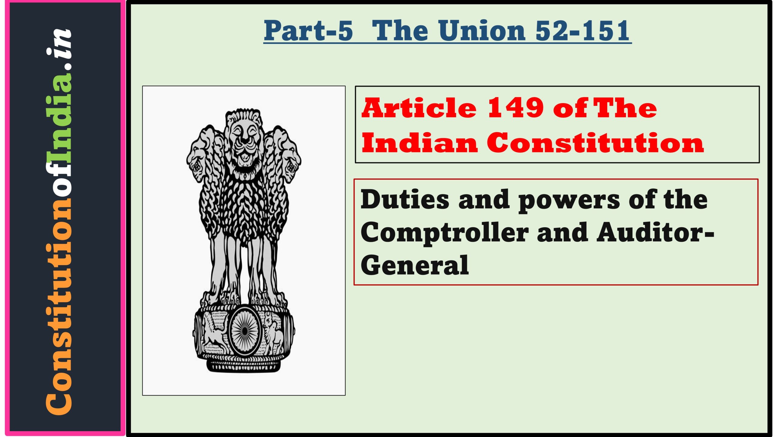 Article 149 of The Indian Constitution