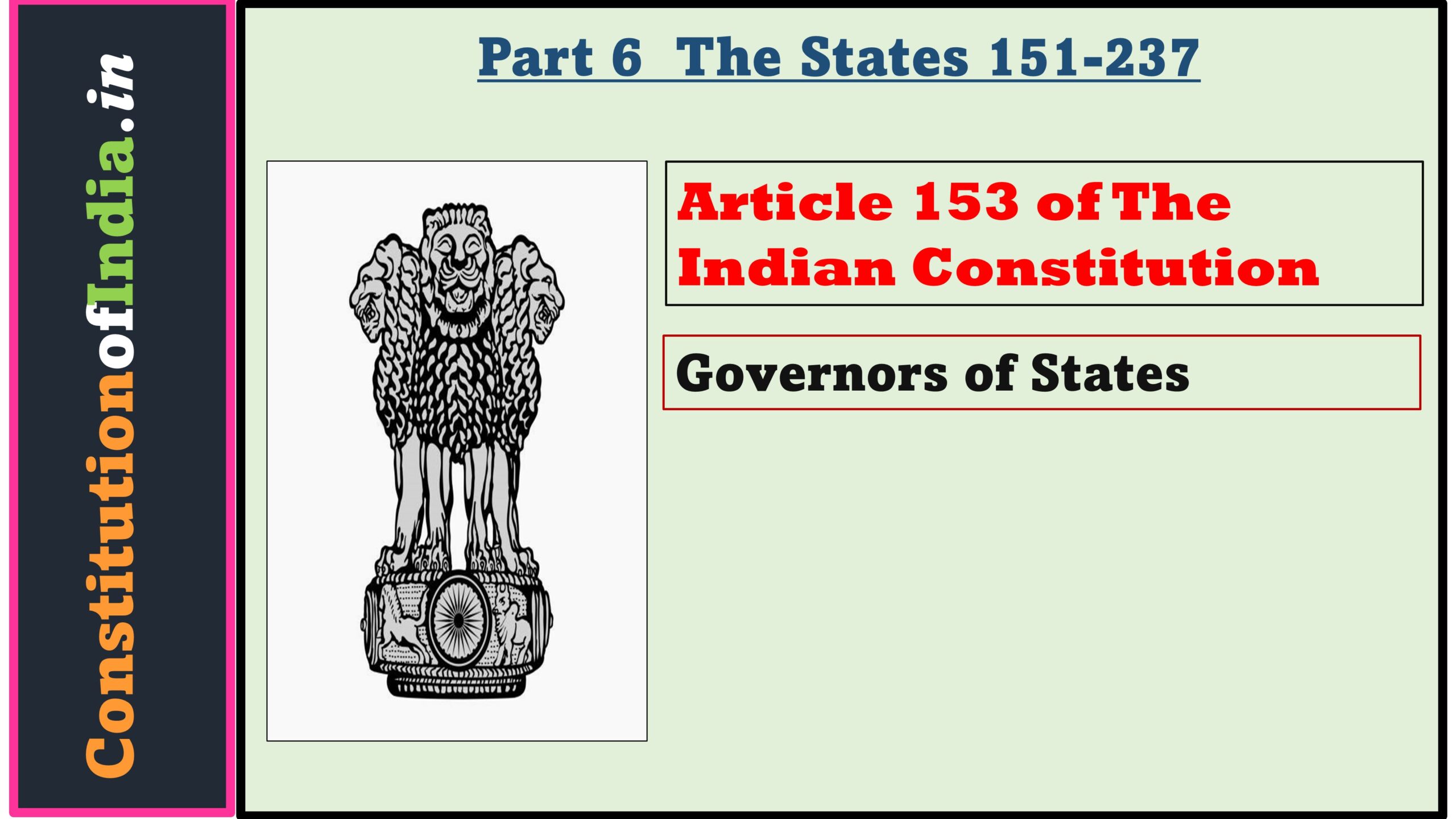 Article 153 of The Indian Constitution