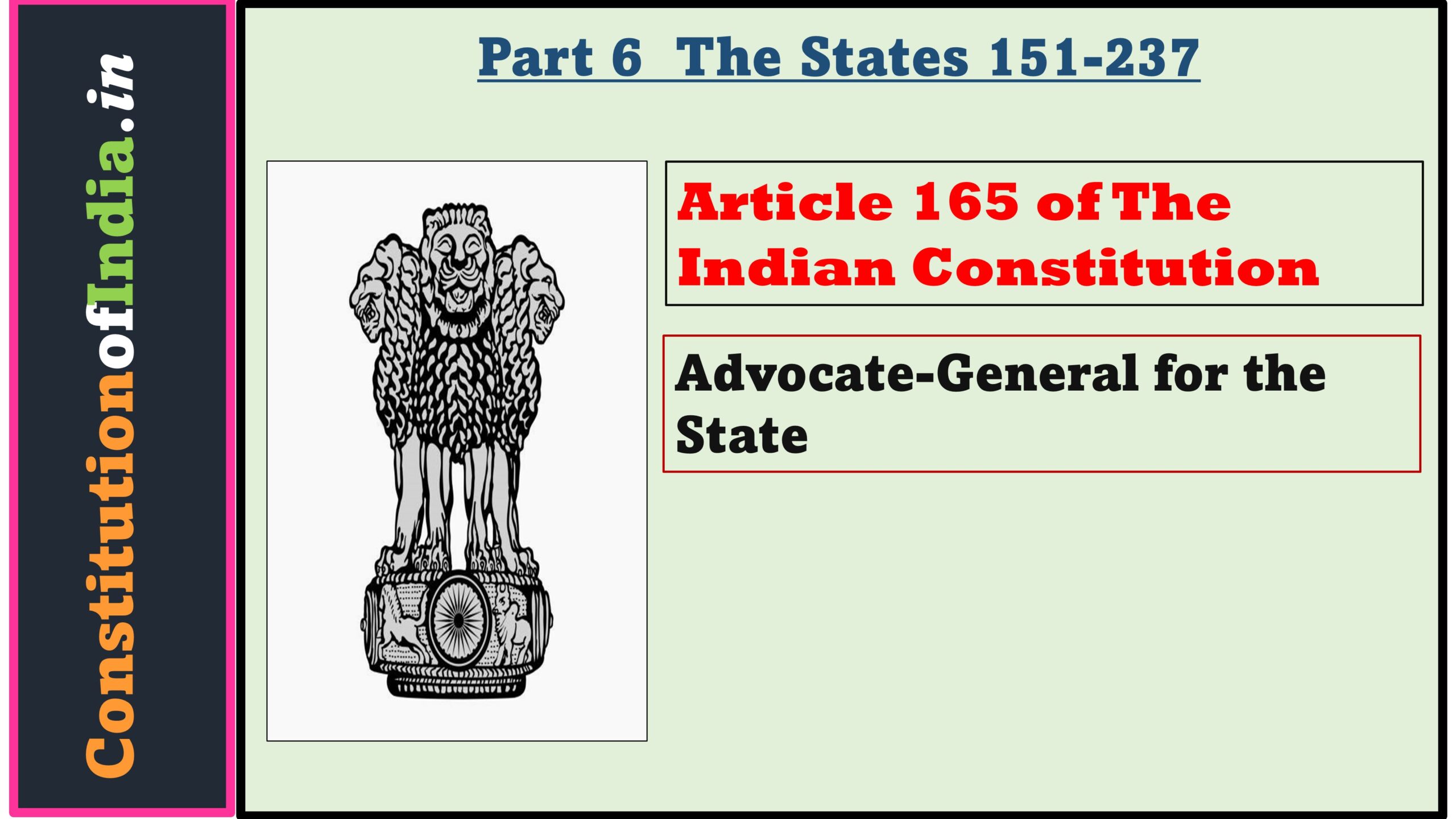 Article 165 of The Indian Constitution