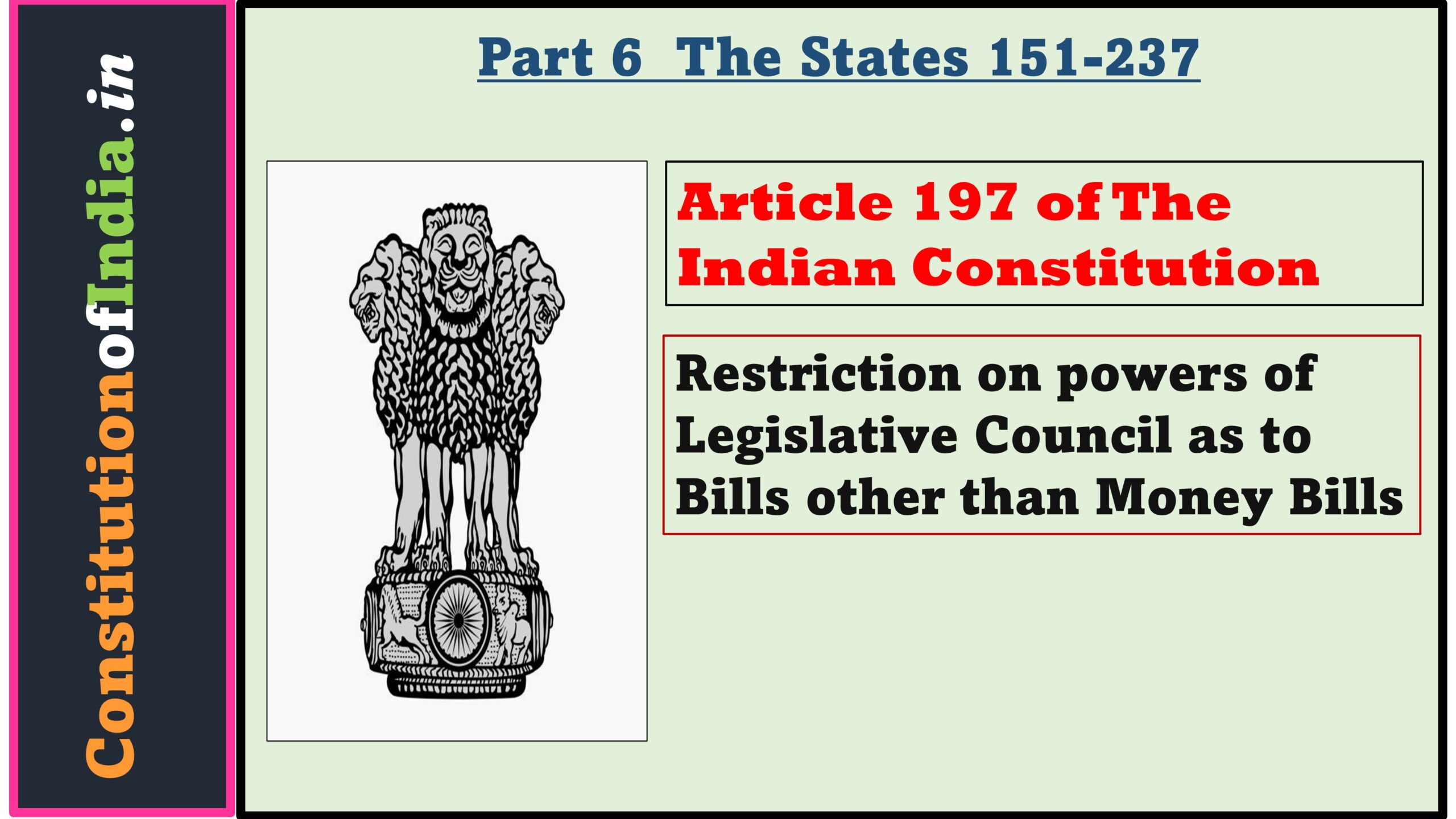 Article 197 of The Indian Constitution