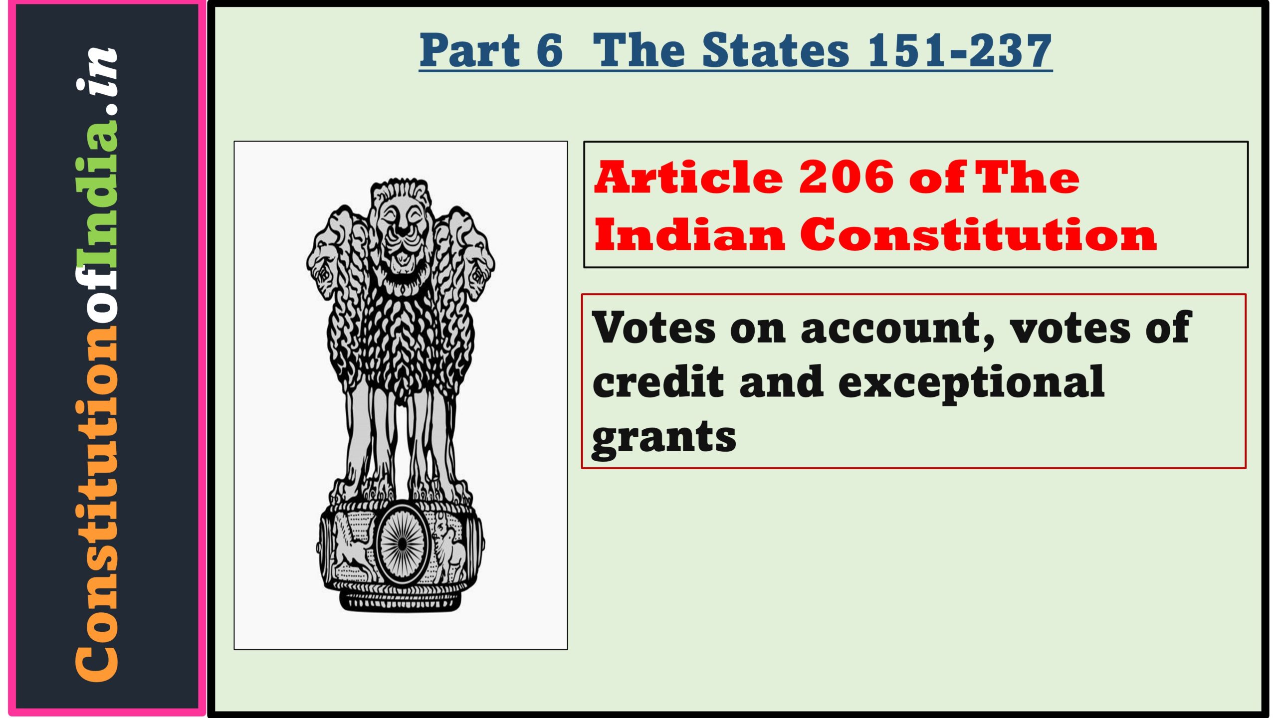 Article 206 of The Indian Constitution