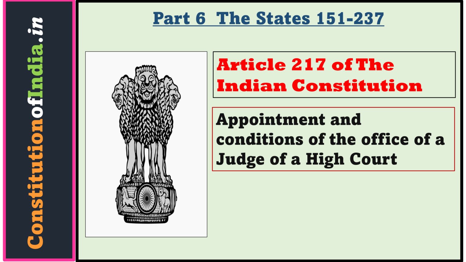 Article 217 Of Indian Constitution - ConstitutionofIndia.in