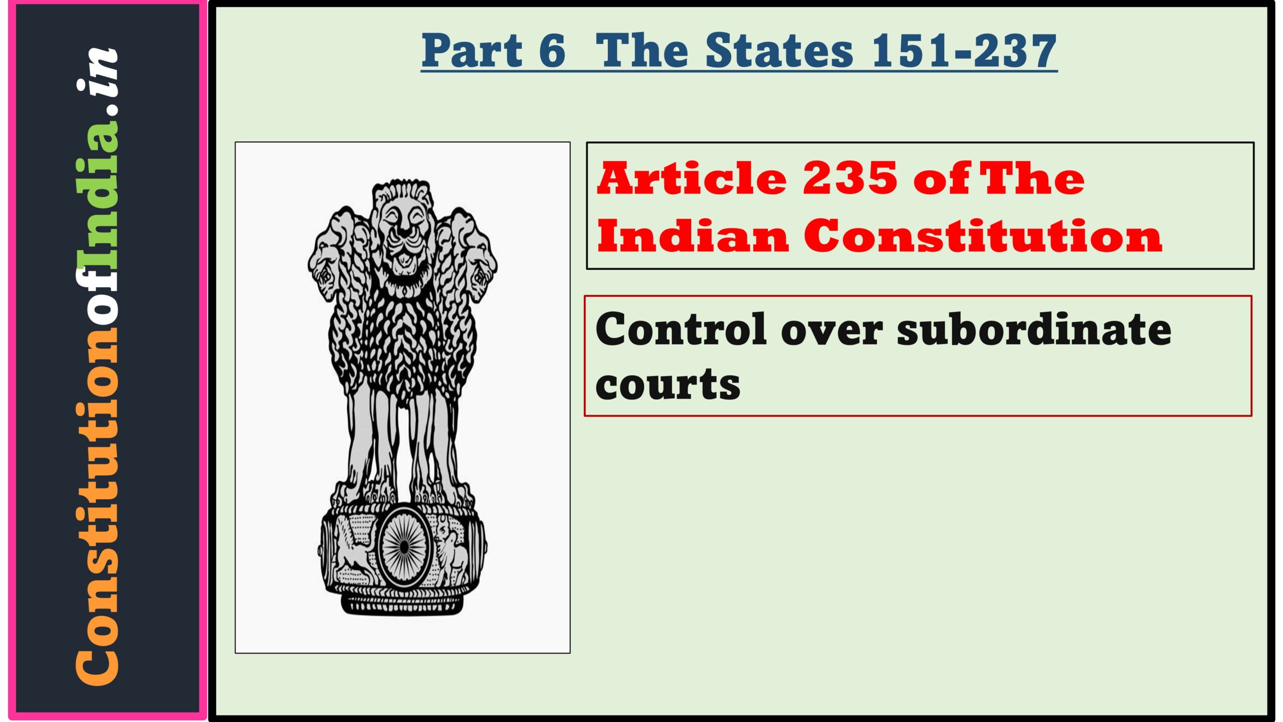 Article 235 of The Indian Constitution