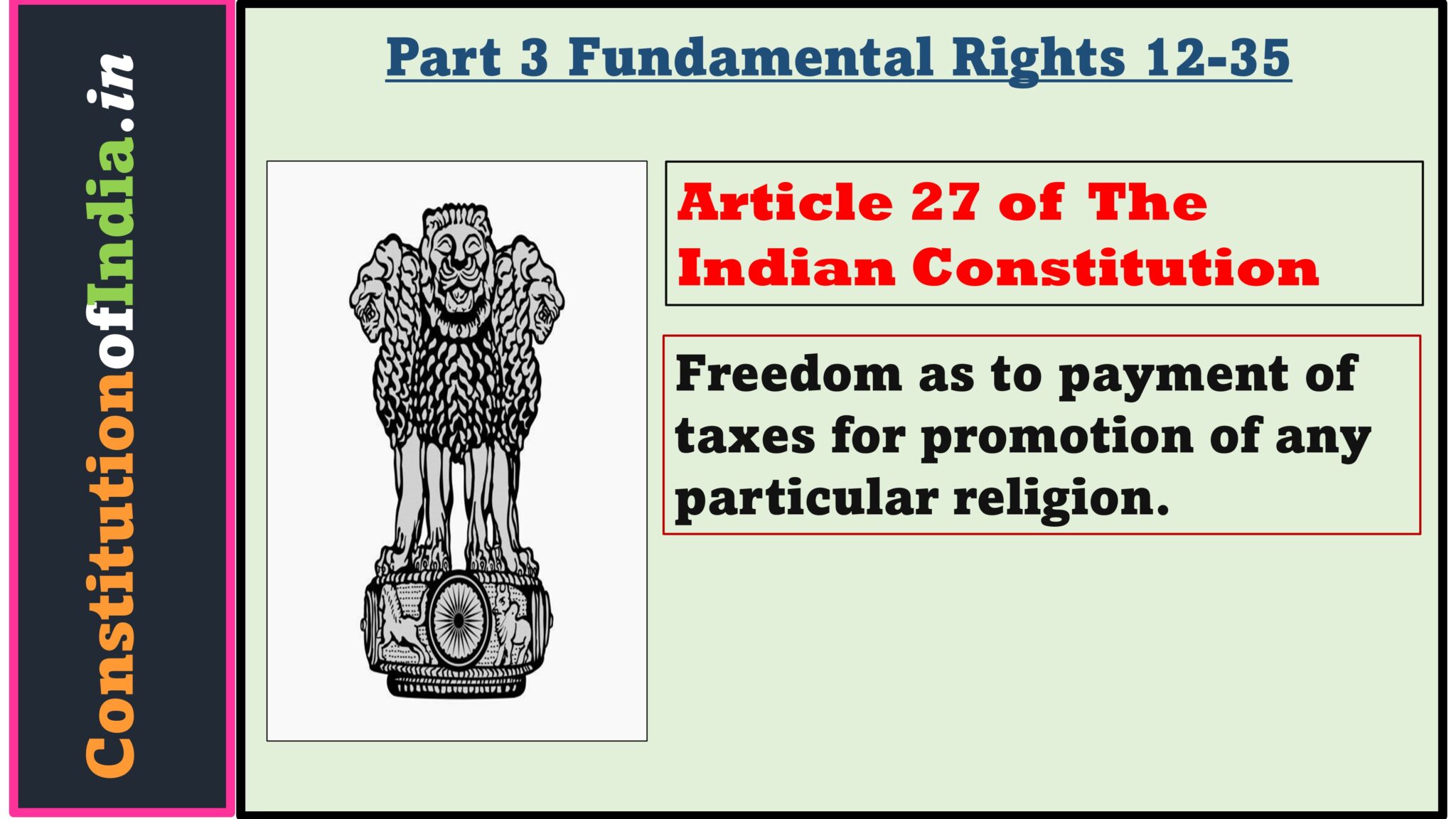 Article 27 of Indian Constitution - ConstitutionofIndia.in
