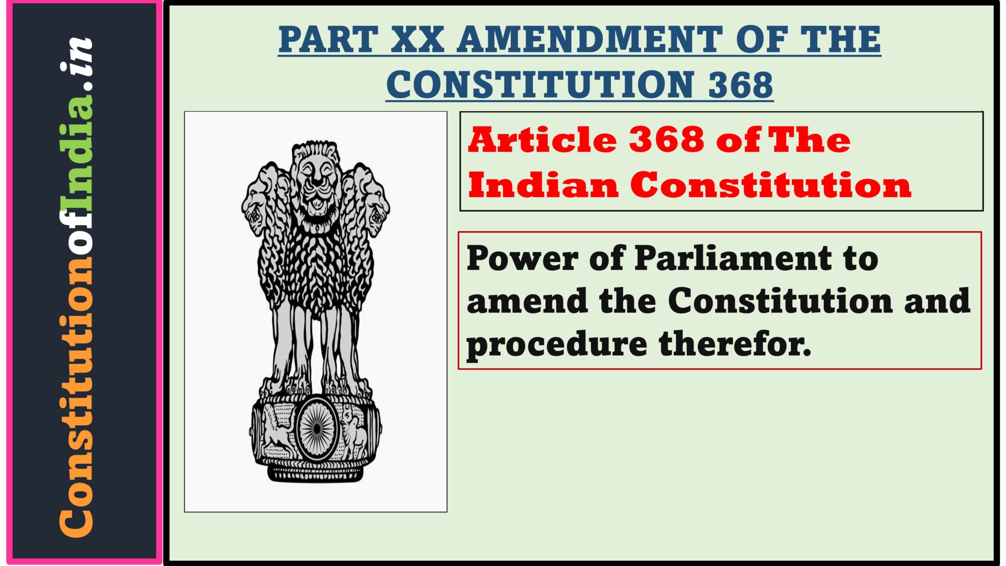 what does article 368 of the indian constitution deals with