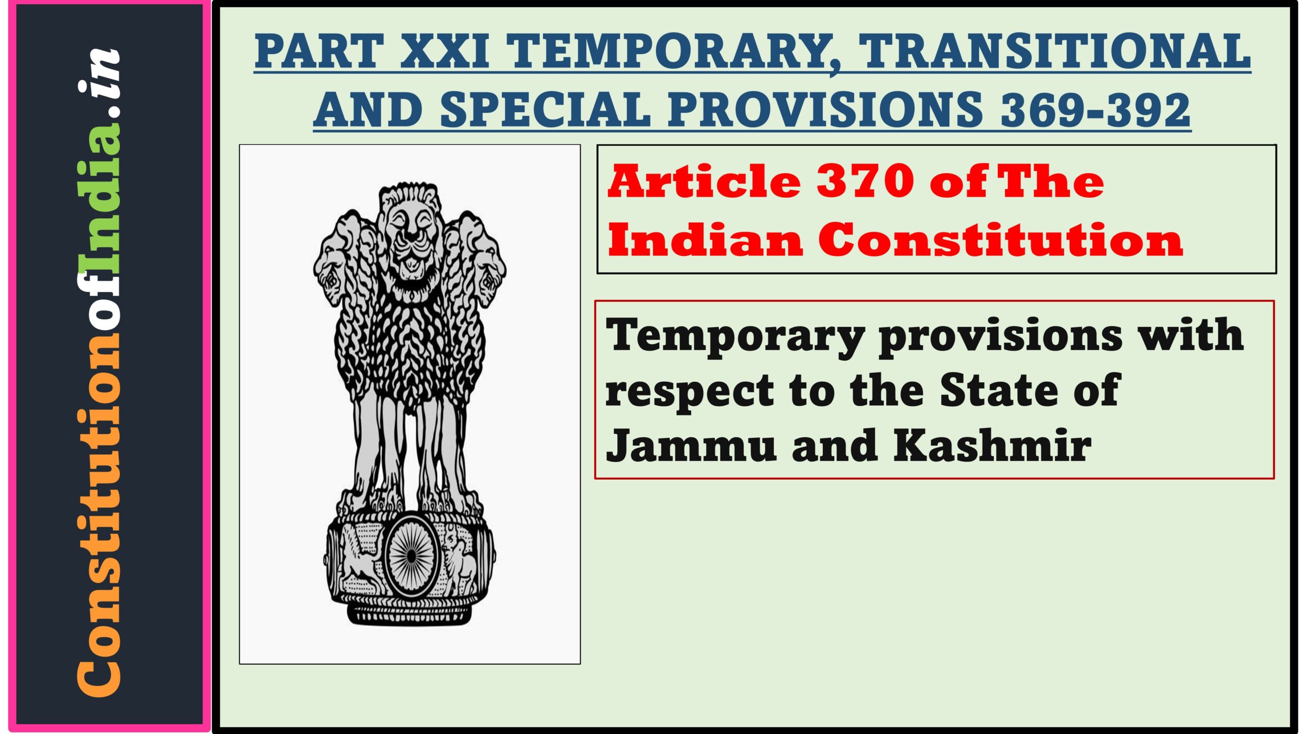 Article 370 of The Indian Constitution 