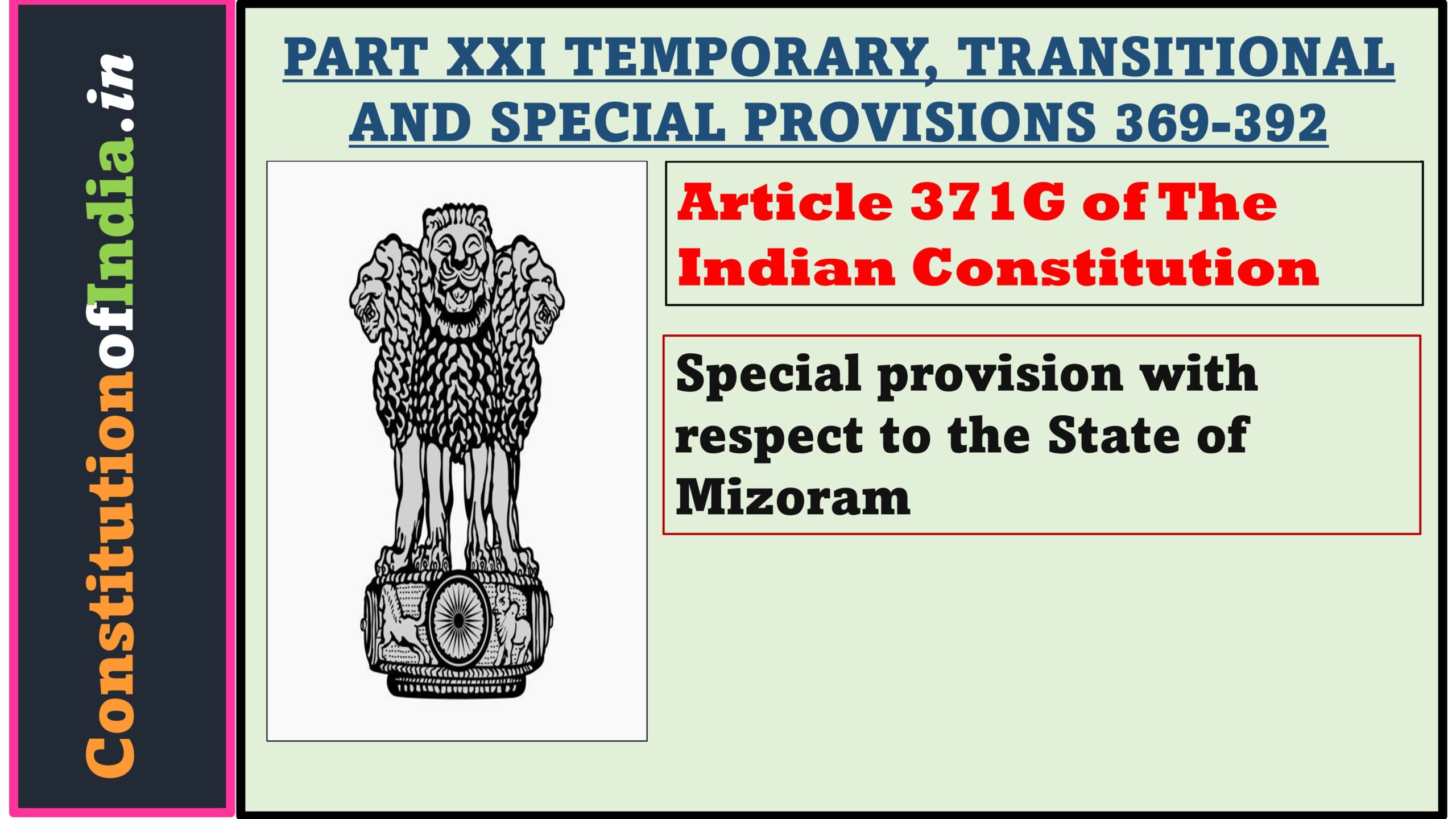 Article 371G of The Indian Constitution