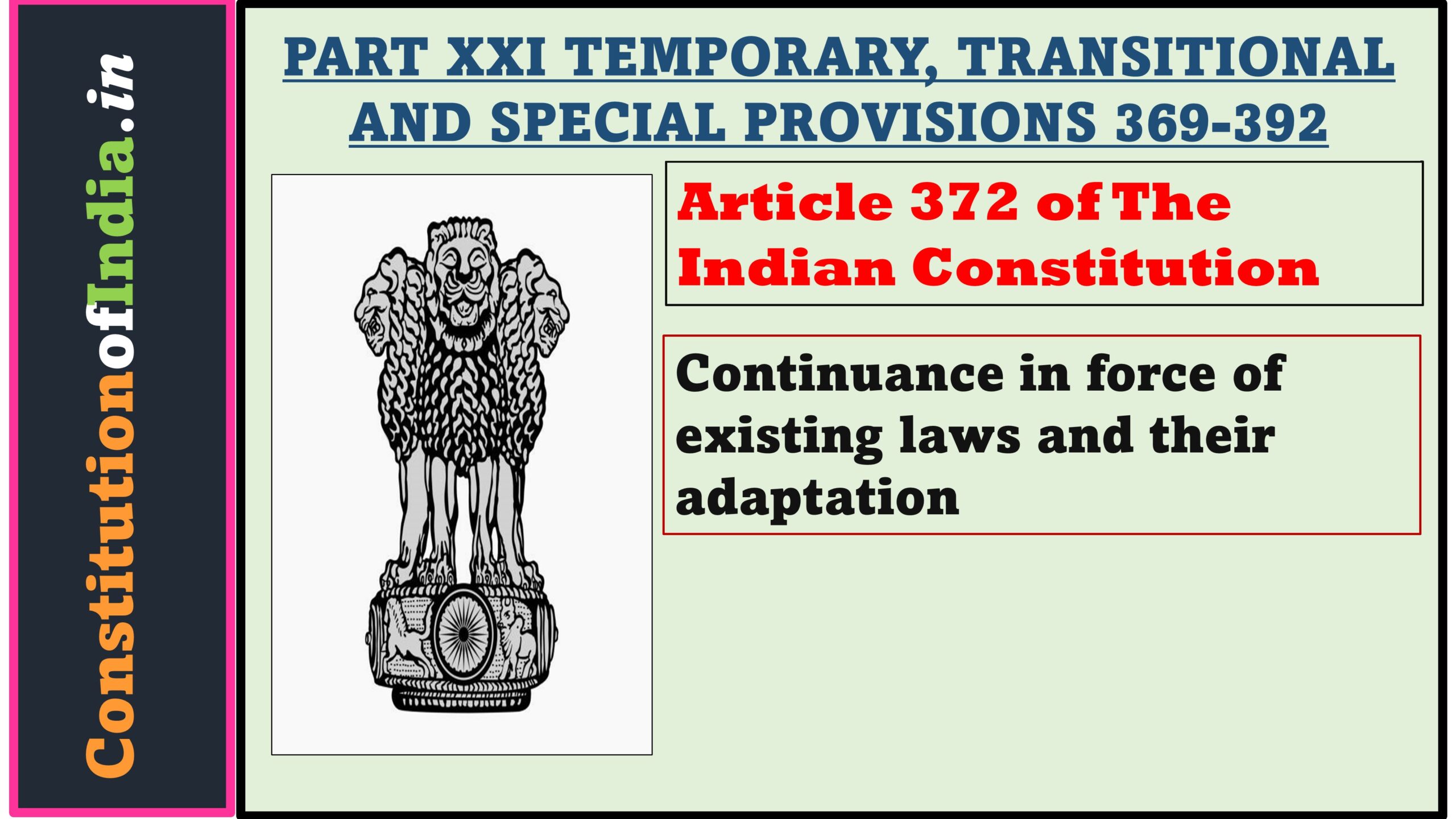 Article 372 of The Indian Constitution
