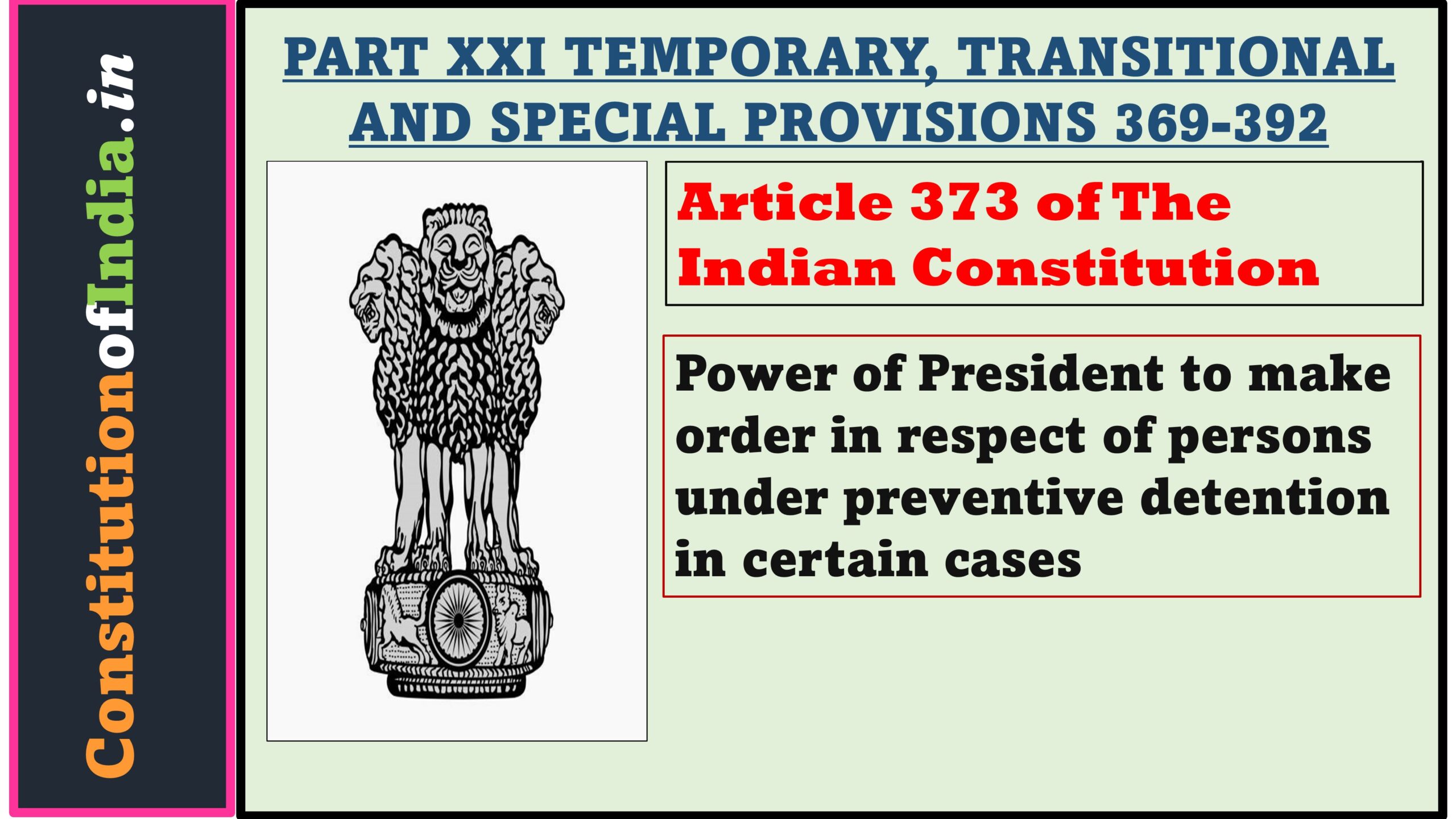 Article 373 of Indian Constitution