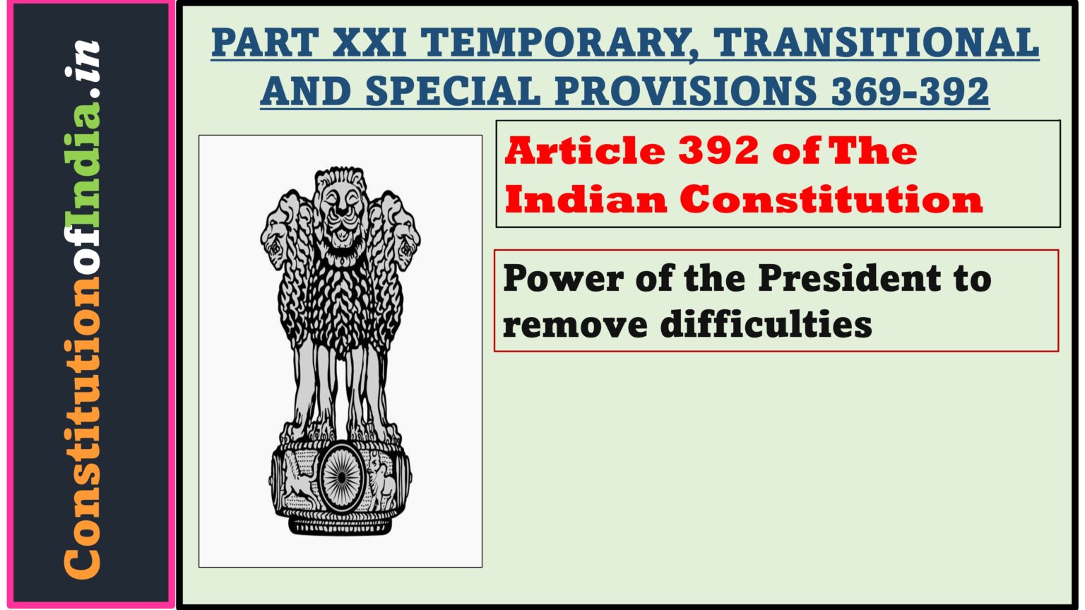 Article 392 Of Indian Constitution - ConstitutionofIndia.in