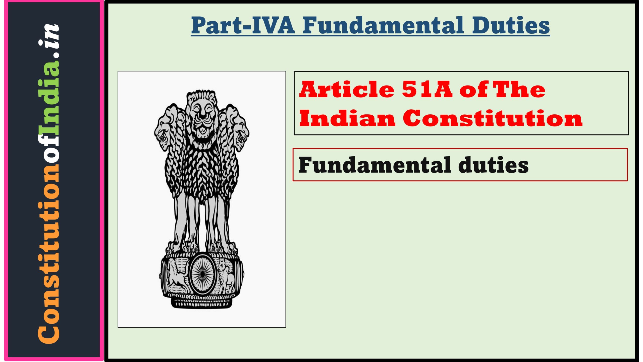 Article 51A of The Indian Constitution 