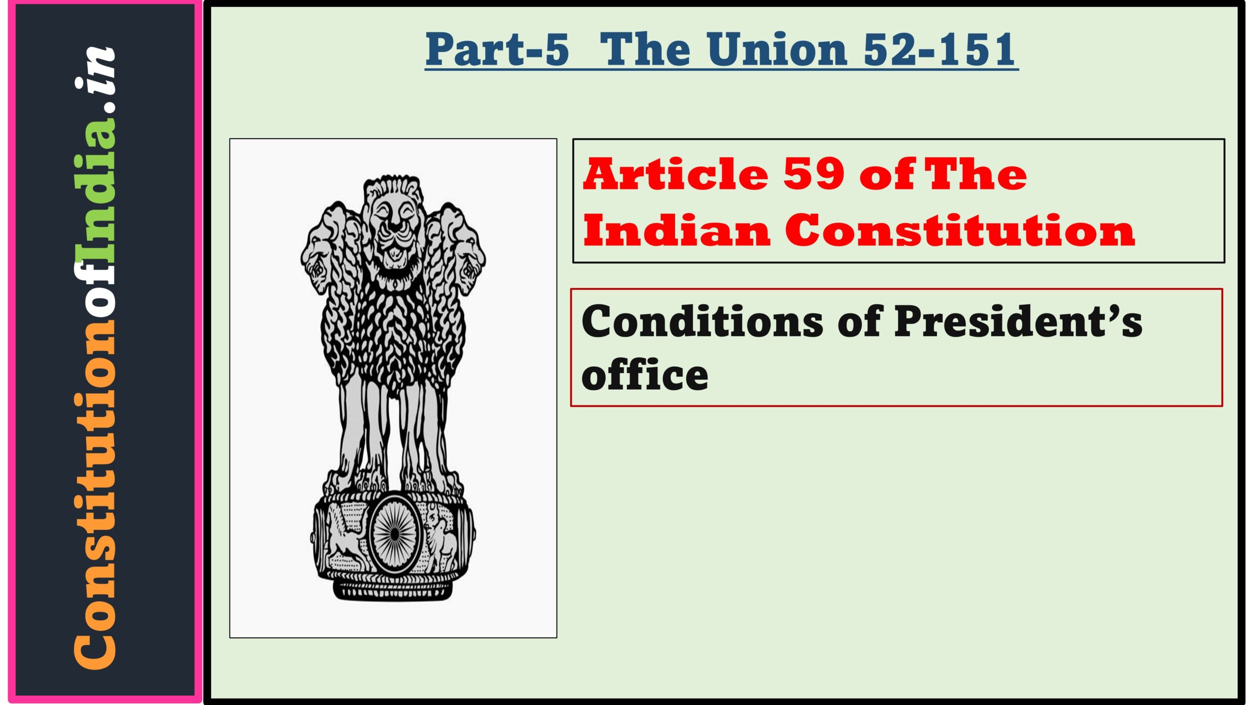 Article 59 of Indian Constitution