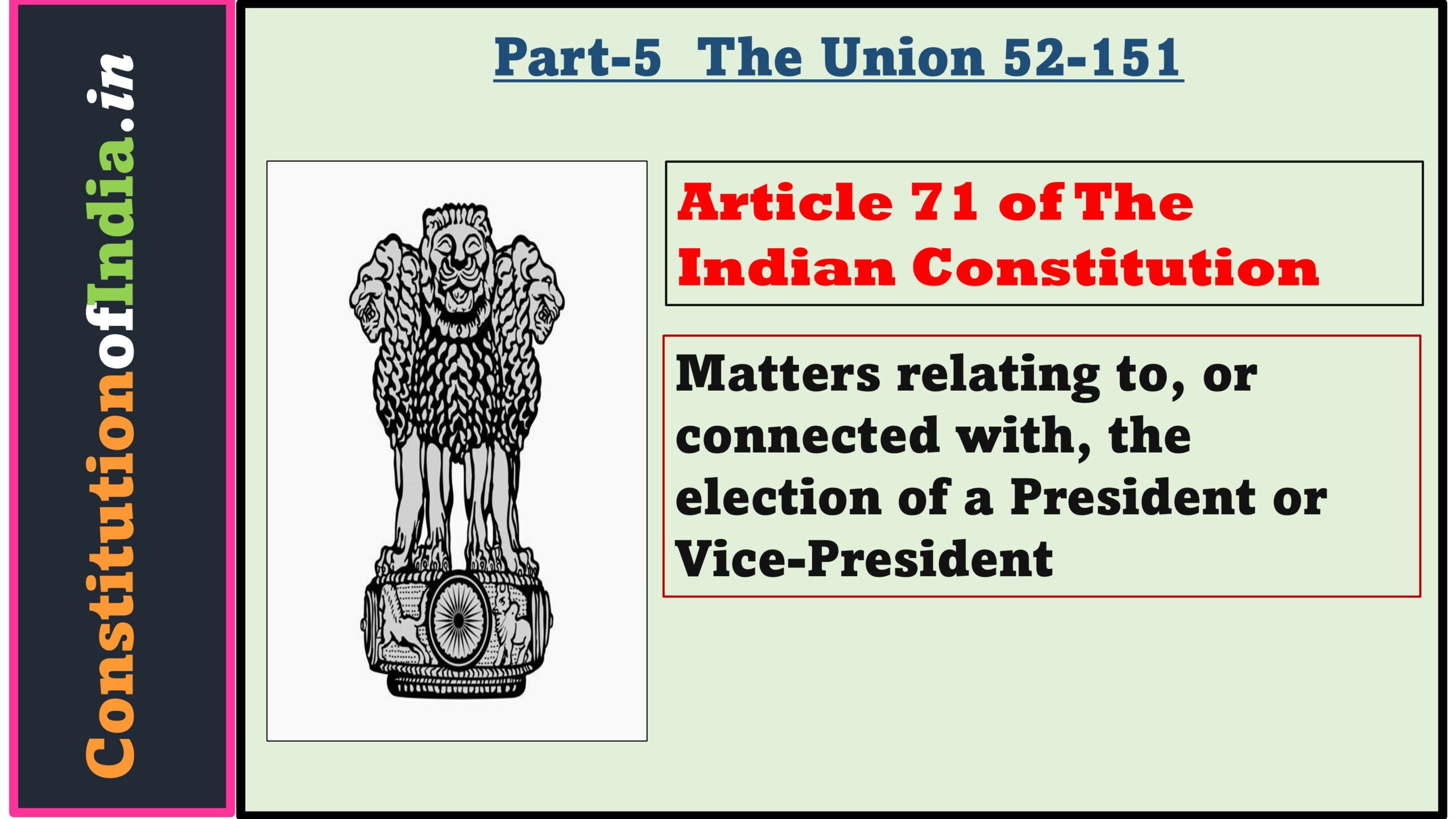 Article 71 of Indian Constitution