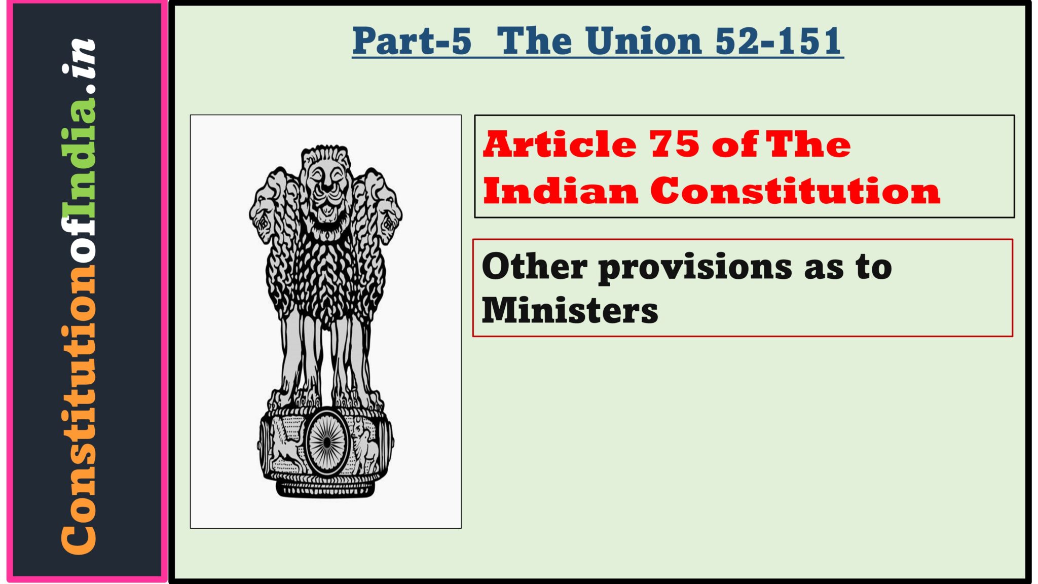 Article 75 Of Indian Constitution - ConstitutionofIndia.in