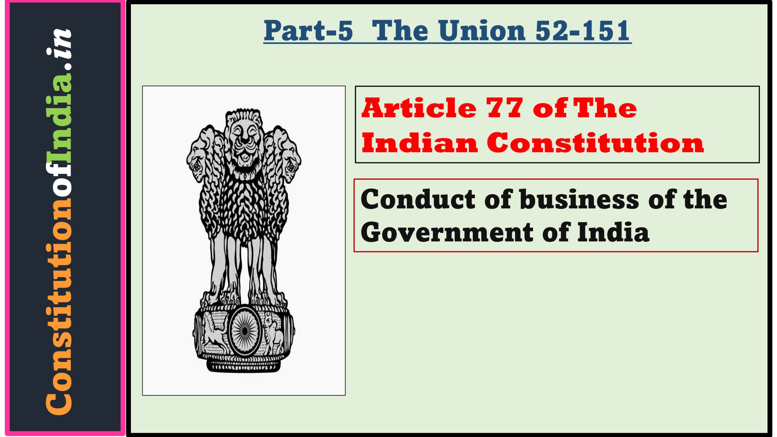 Article 77 of Indian Constitution