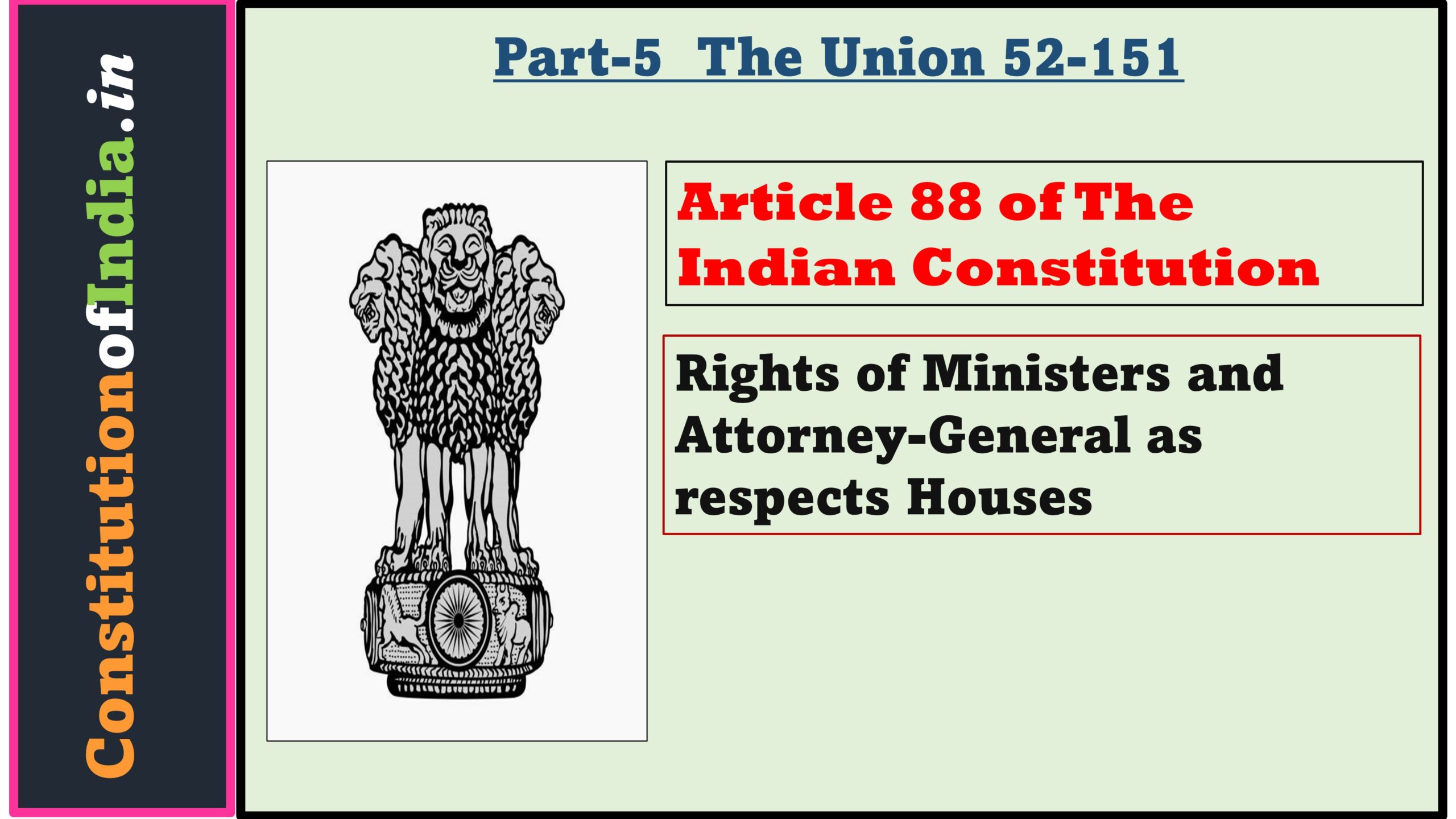 Article 88 of The Indian Constitution
