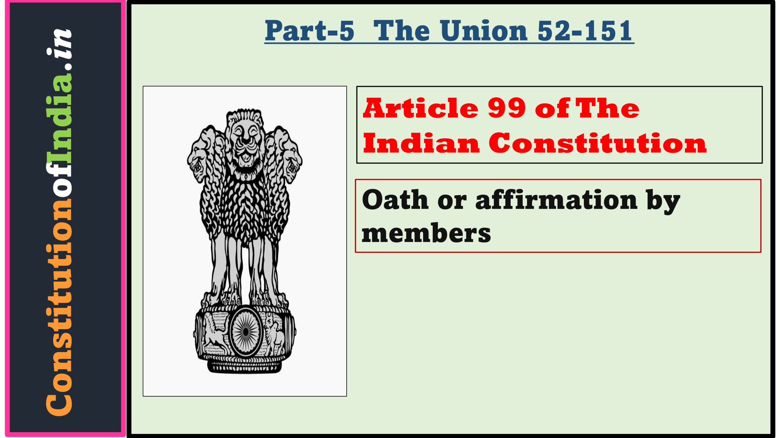 Article 99 of The Indian Constitution