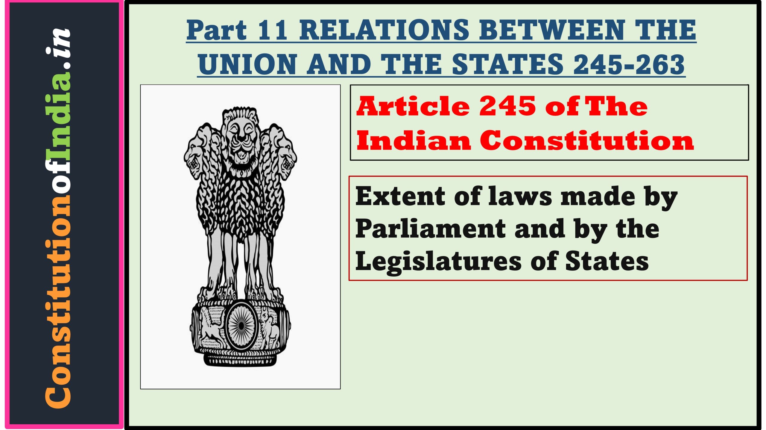 Article 245 of The Indian Constitution