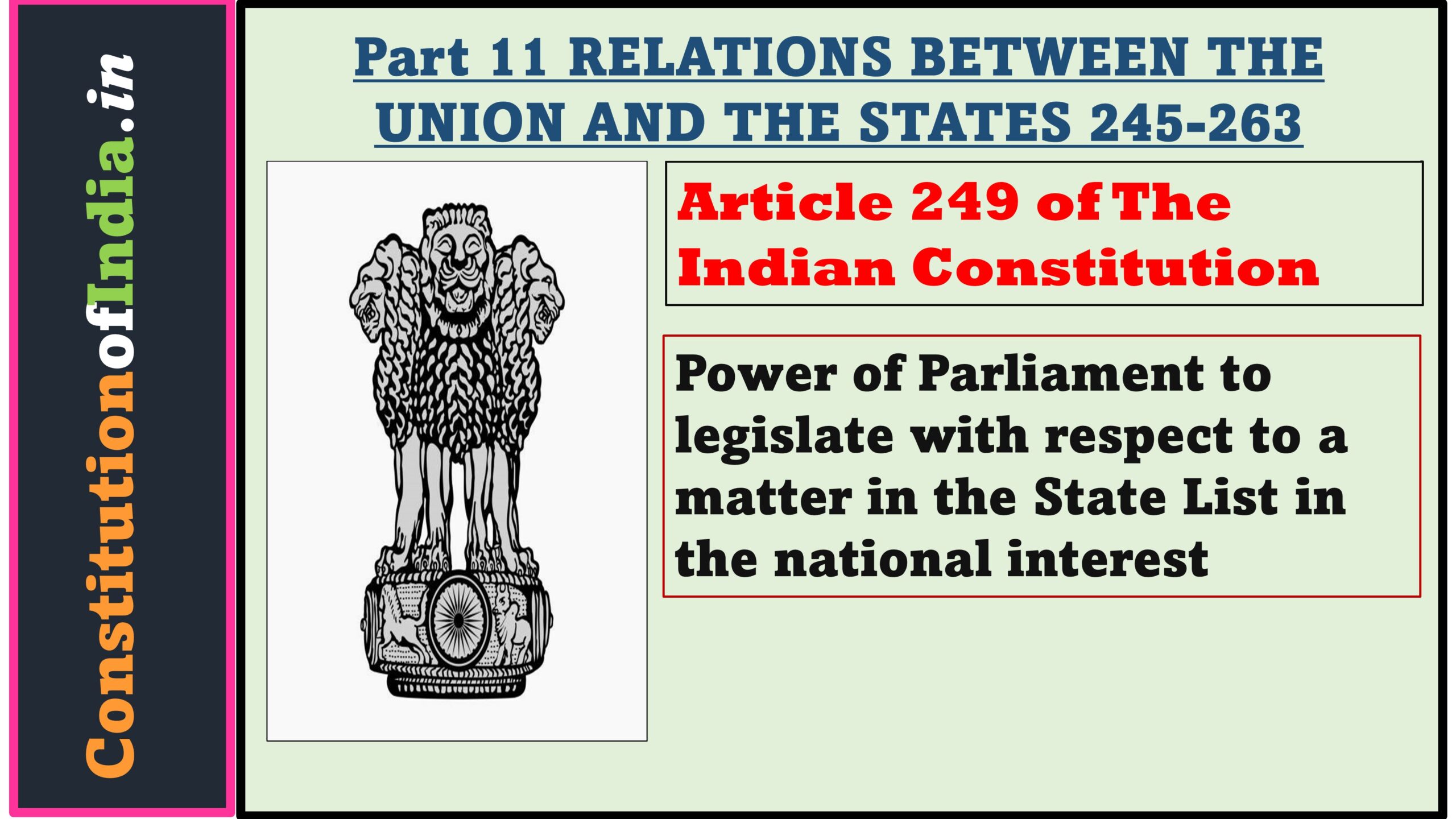 Article 249 of The Indian Constitution