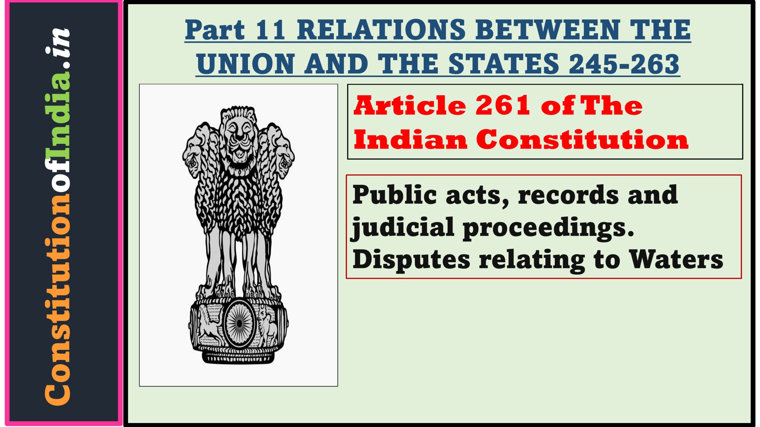 Article 261 of The Indian Constitution