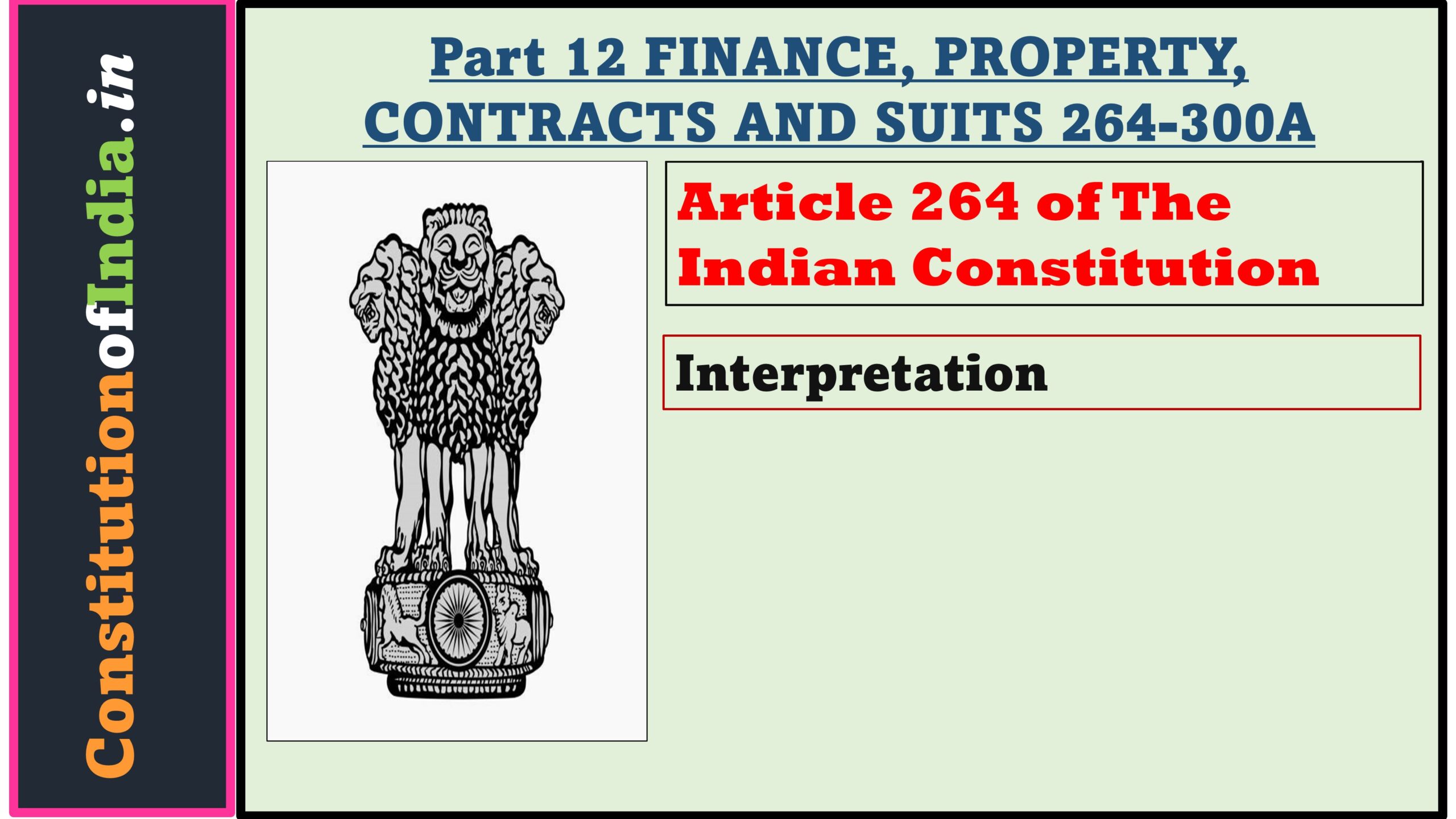 Article 264 of The Indian Constitution
