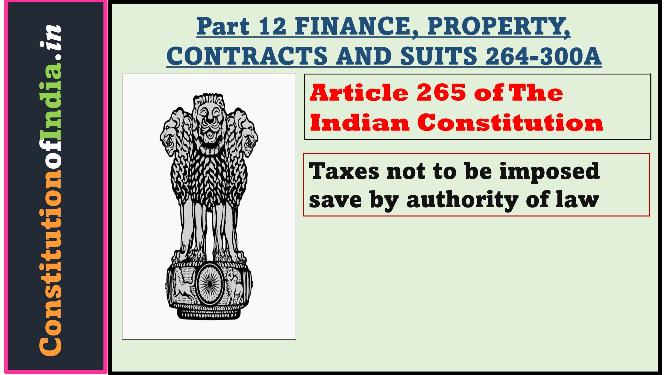 Article 265 of The Indian Constitution
