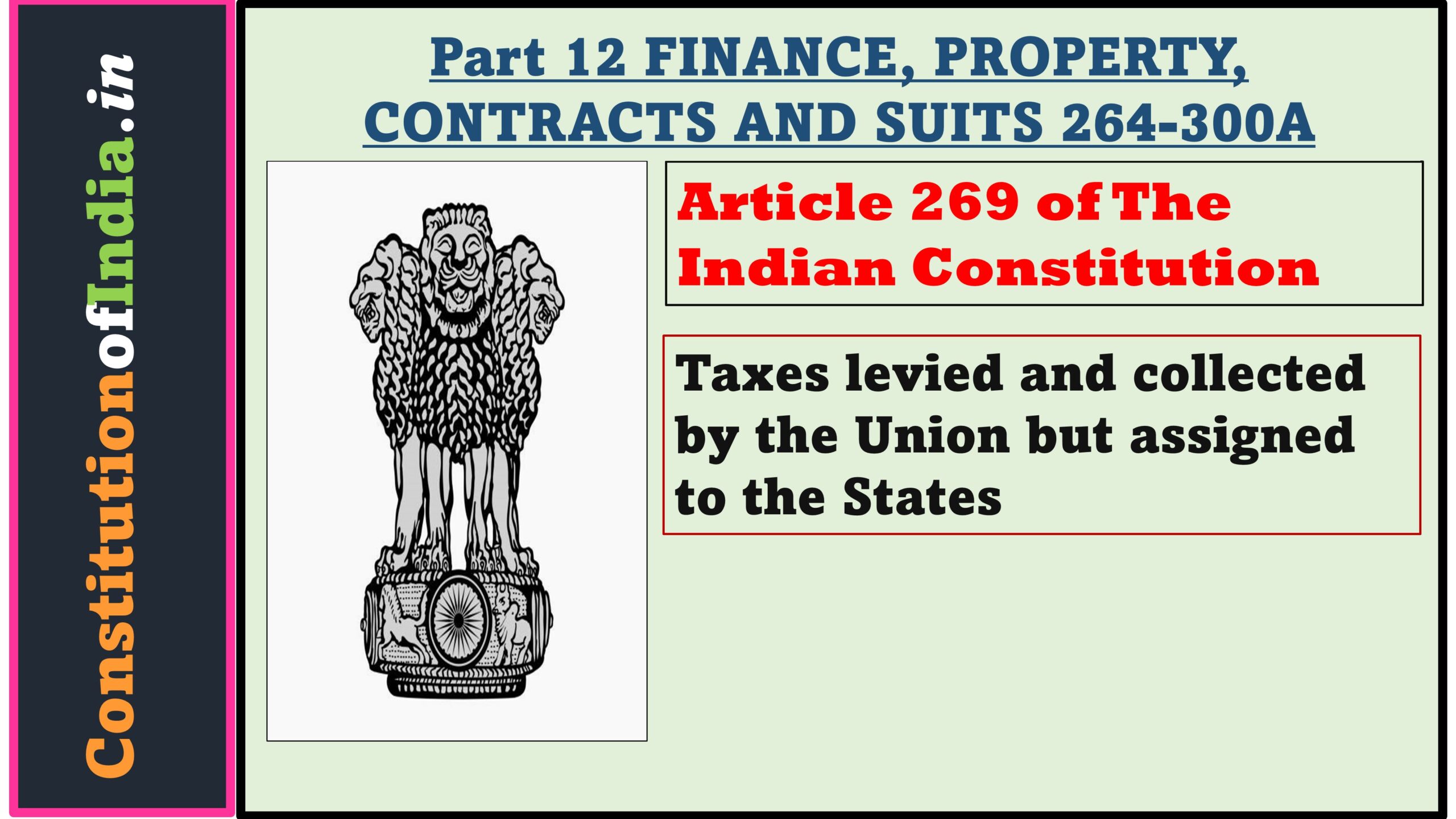 Article 269 of The Indian Constitution