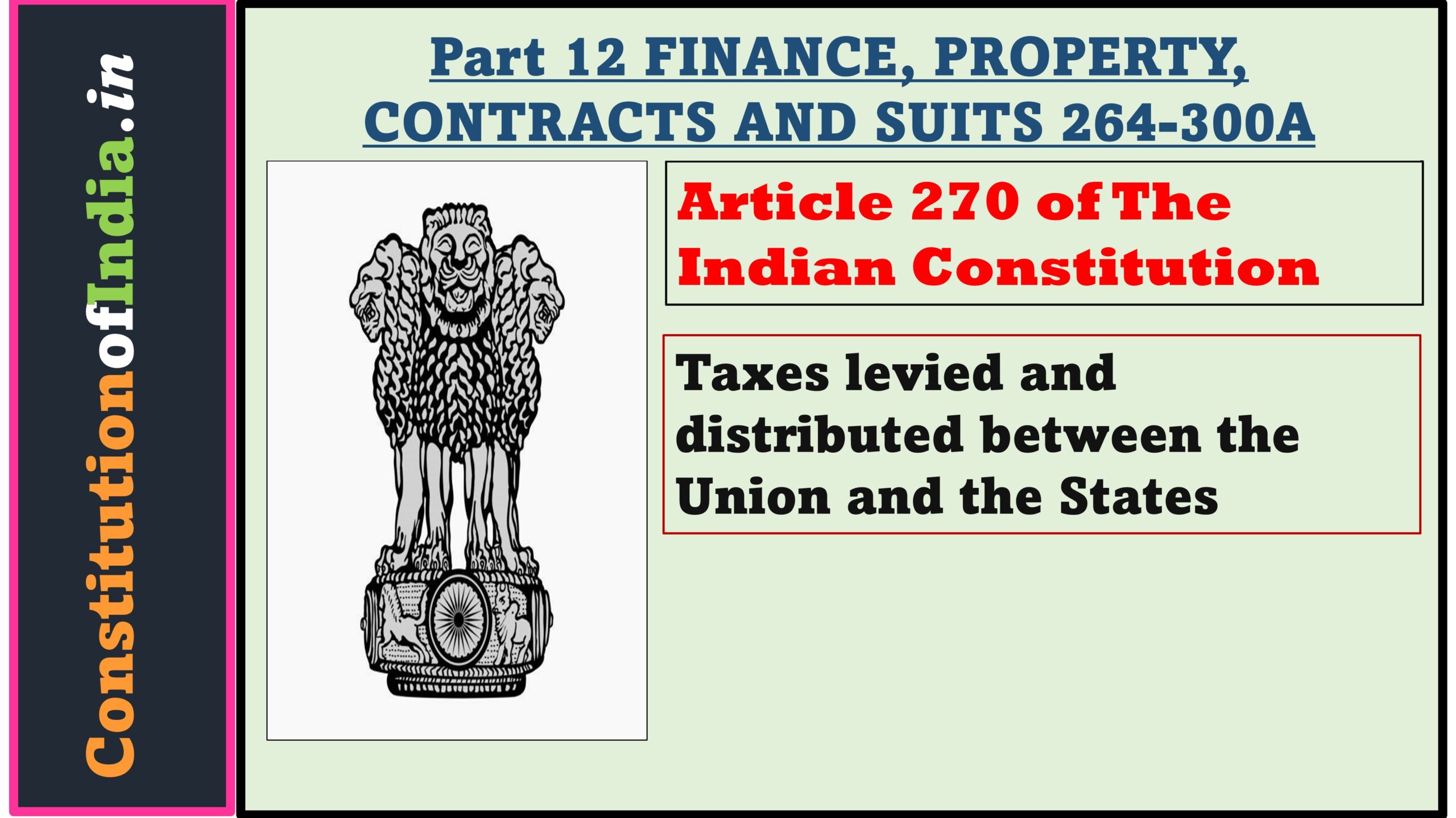 Article 270 of The Indian Constitution