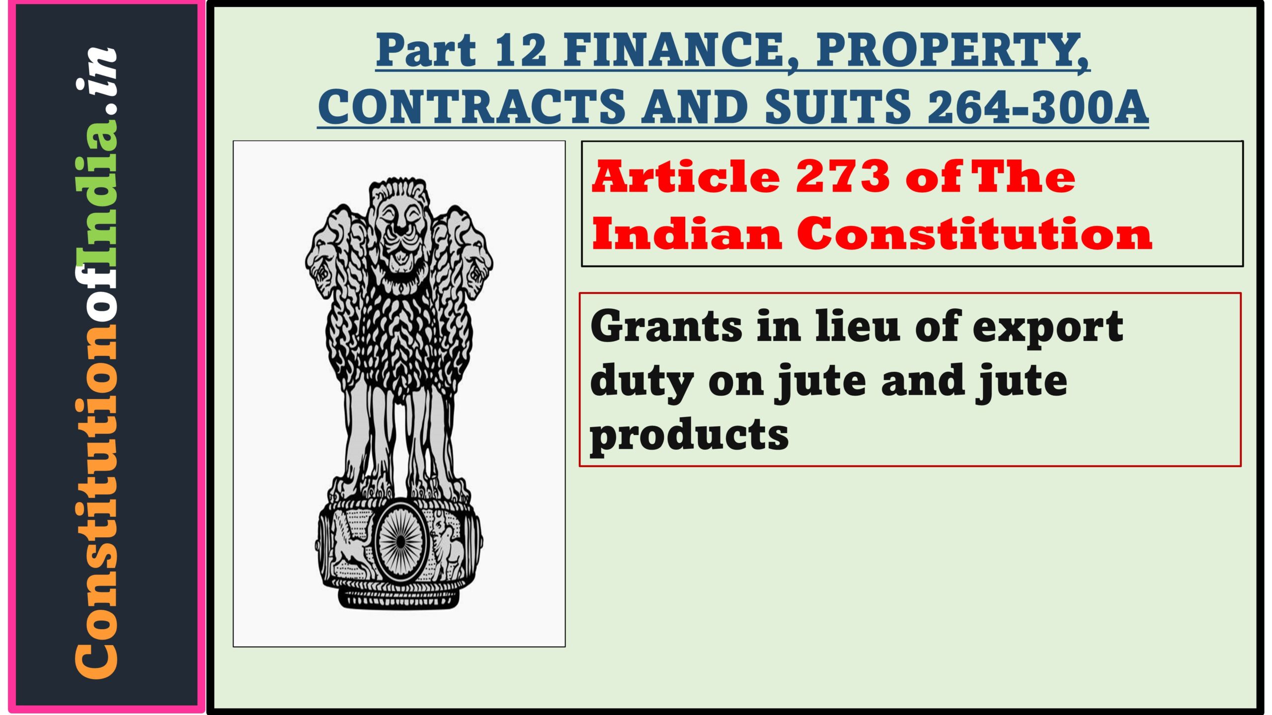Article 273 of The Indian Constitution