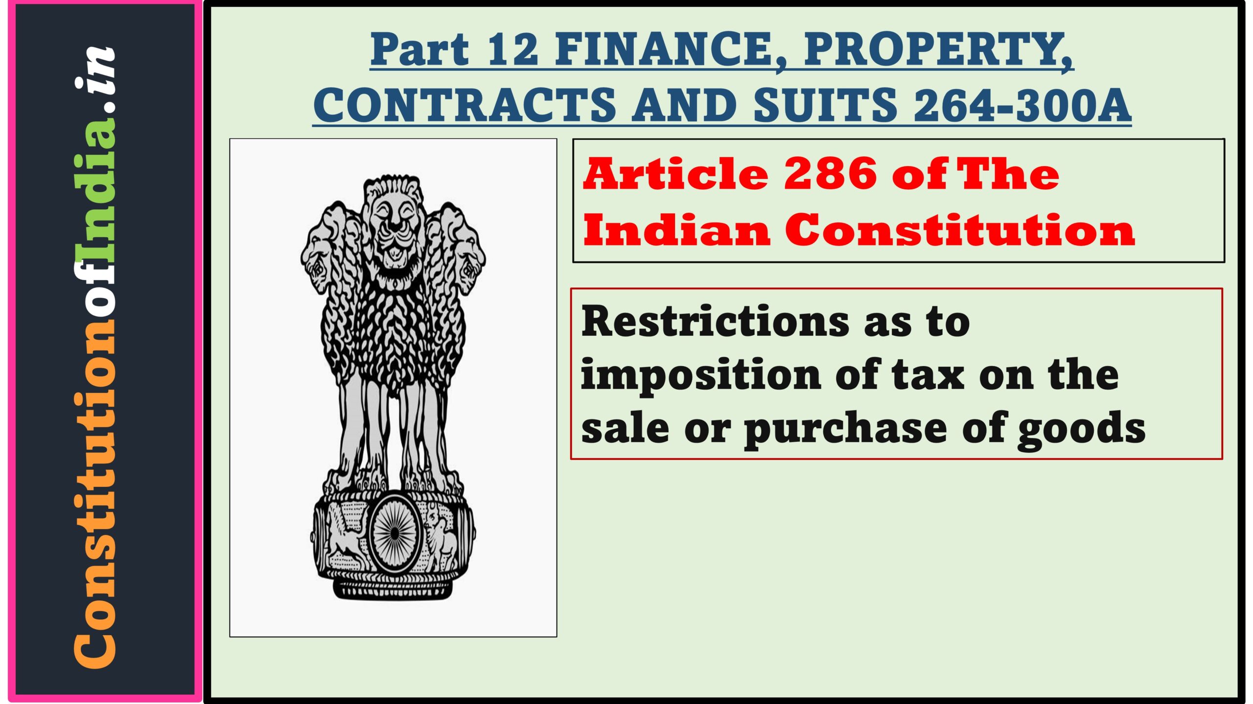 Article 286 of The Indian Constitution